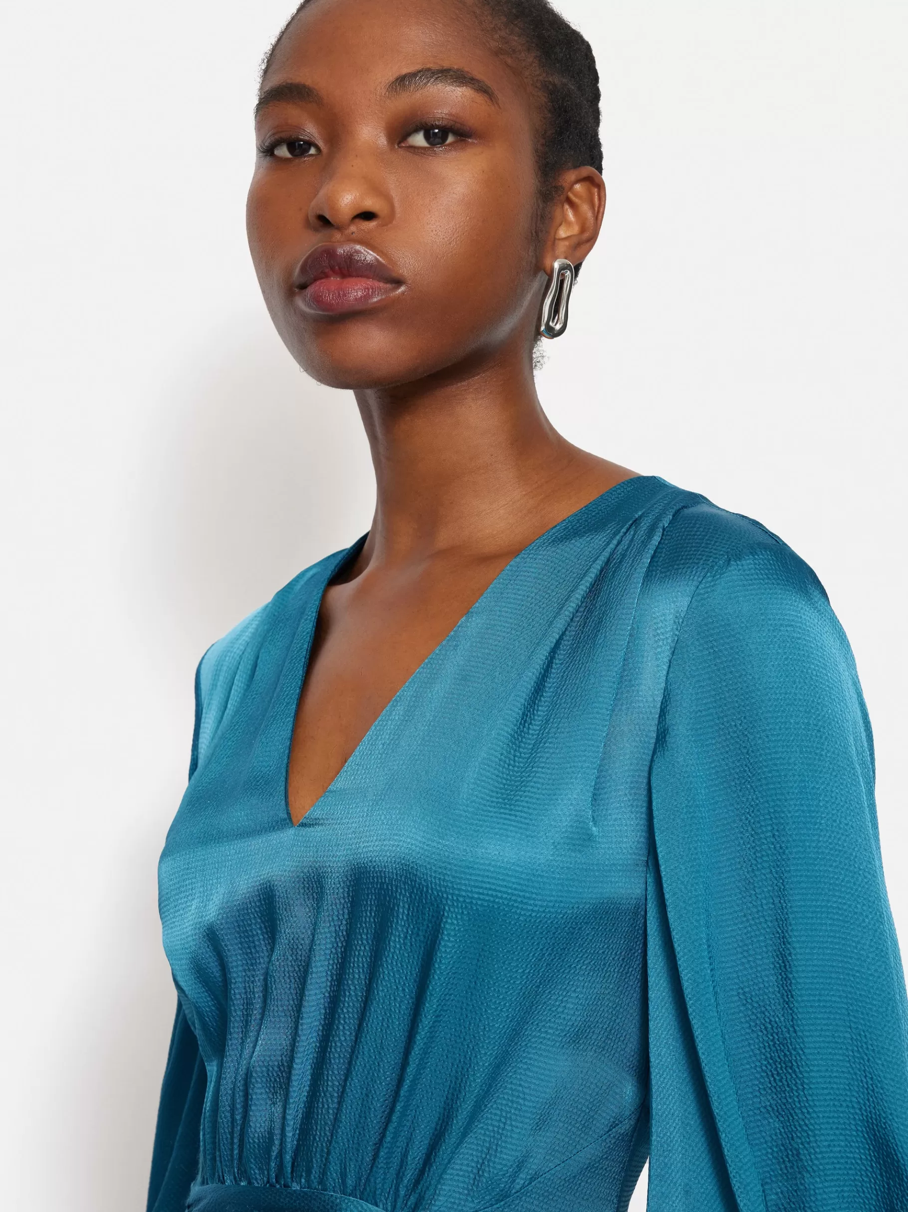 Jigsaw Dresses & Jumpsuits | Party-Hammered Satin Midi Dress Blue