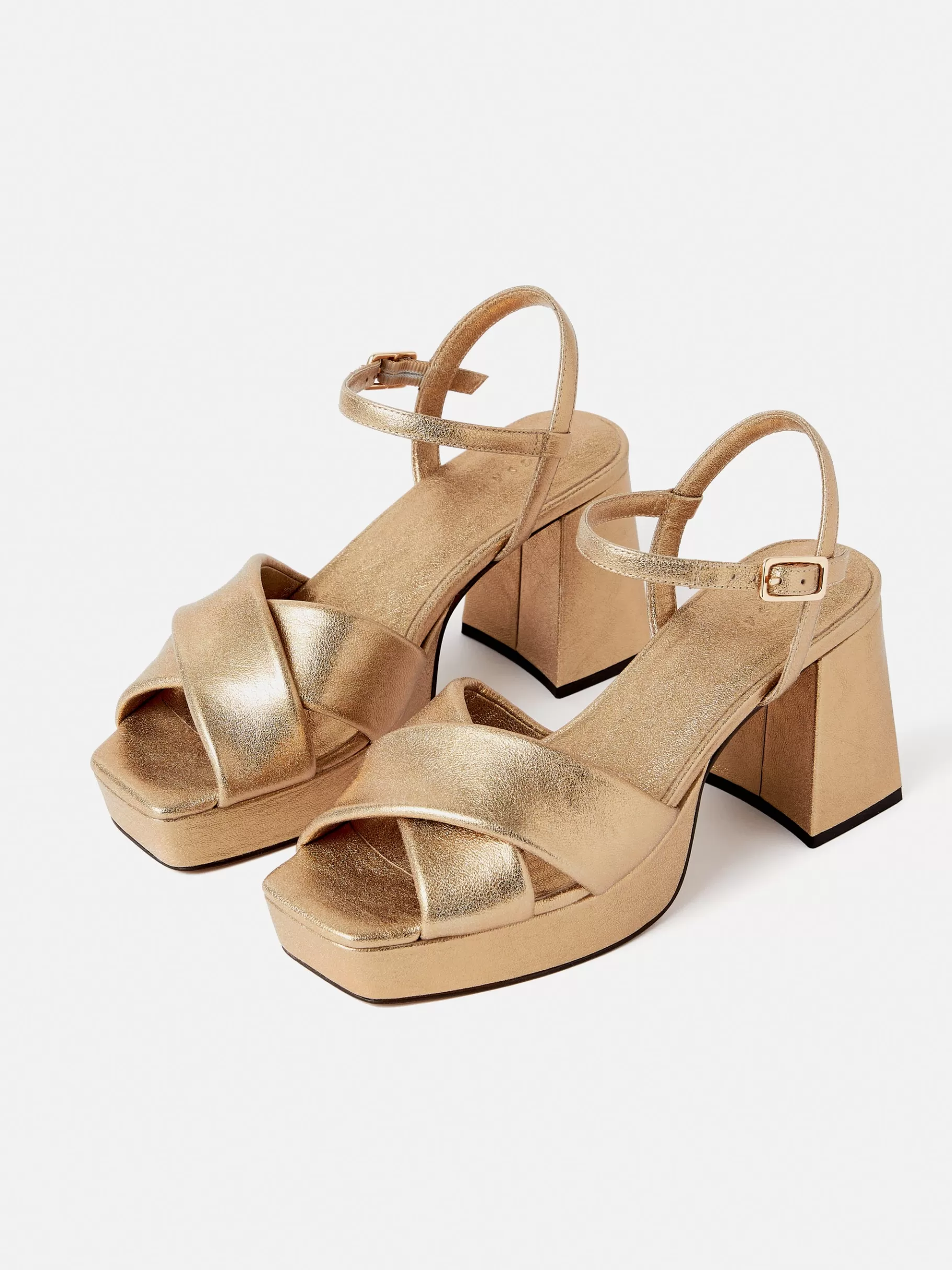 Jigsaw Heels-Hanna Platform Sandal Gold