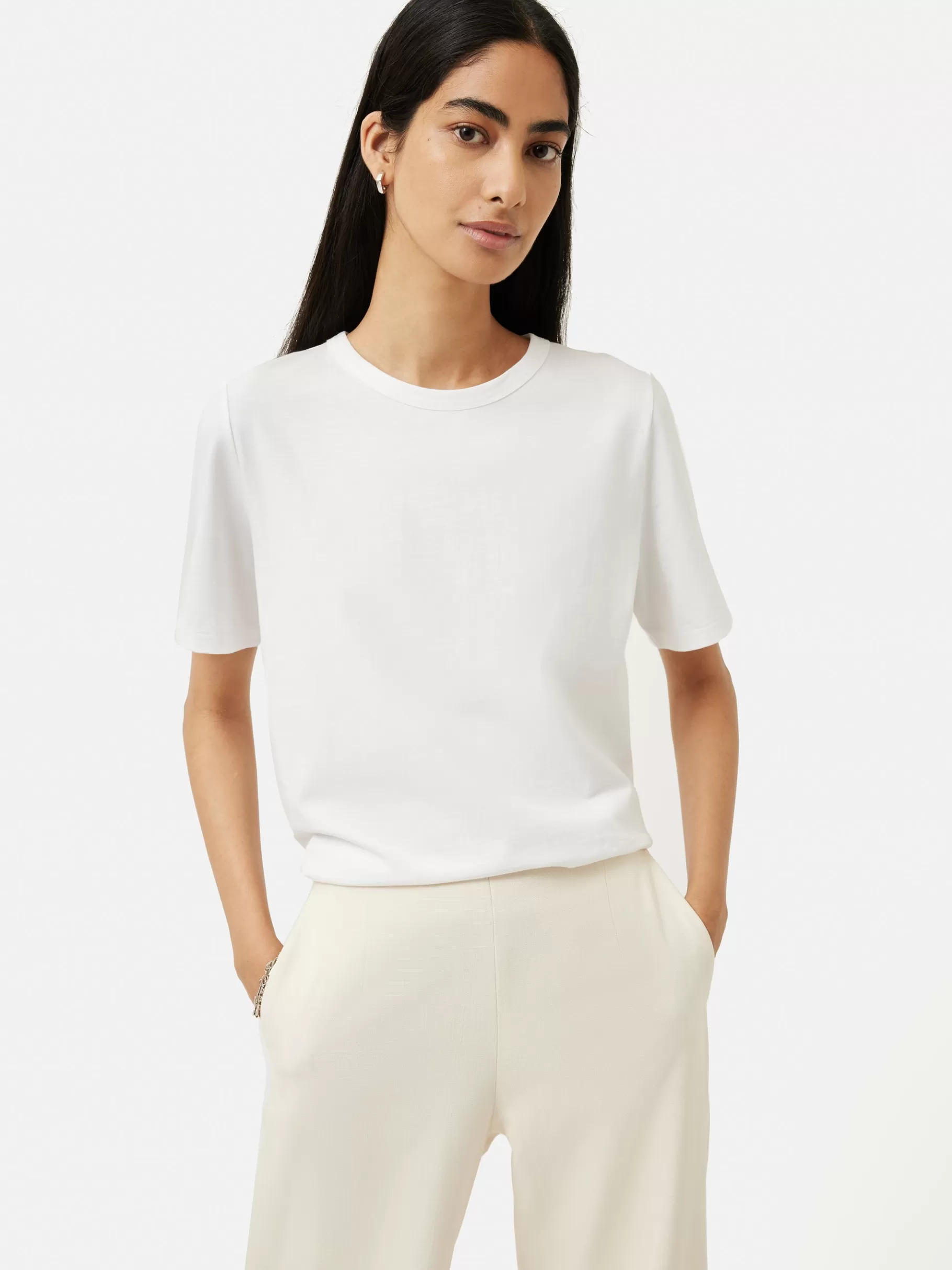 Jigsaw Shirts & Tops-Heavy Cotton T-shirt White