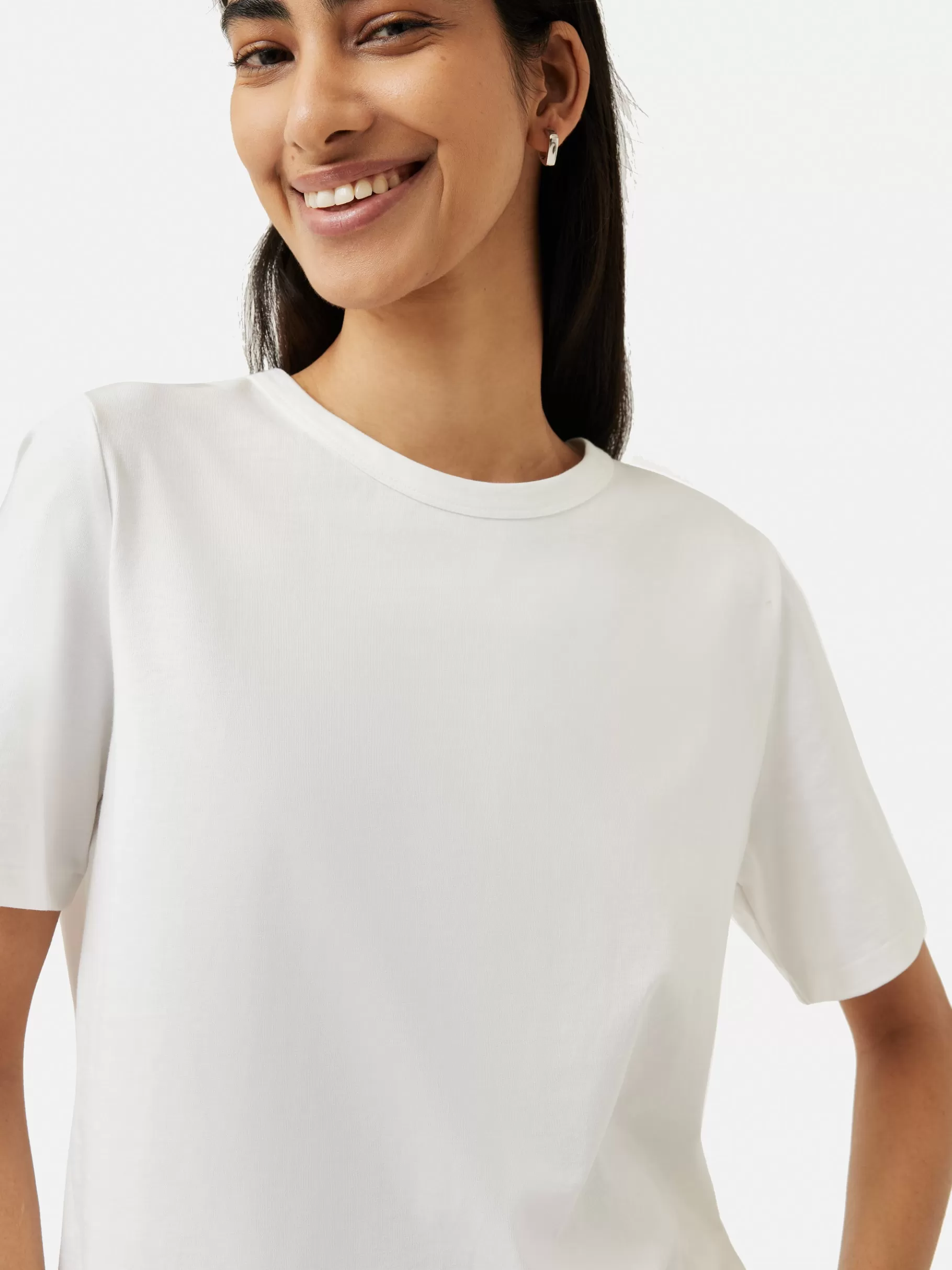 Jigsaw Shirts & Tops-Heavy Cotton T-shirt White
