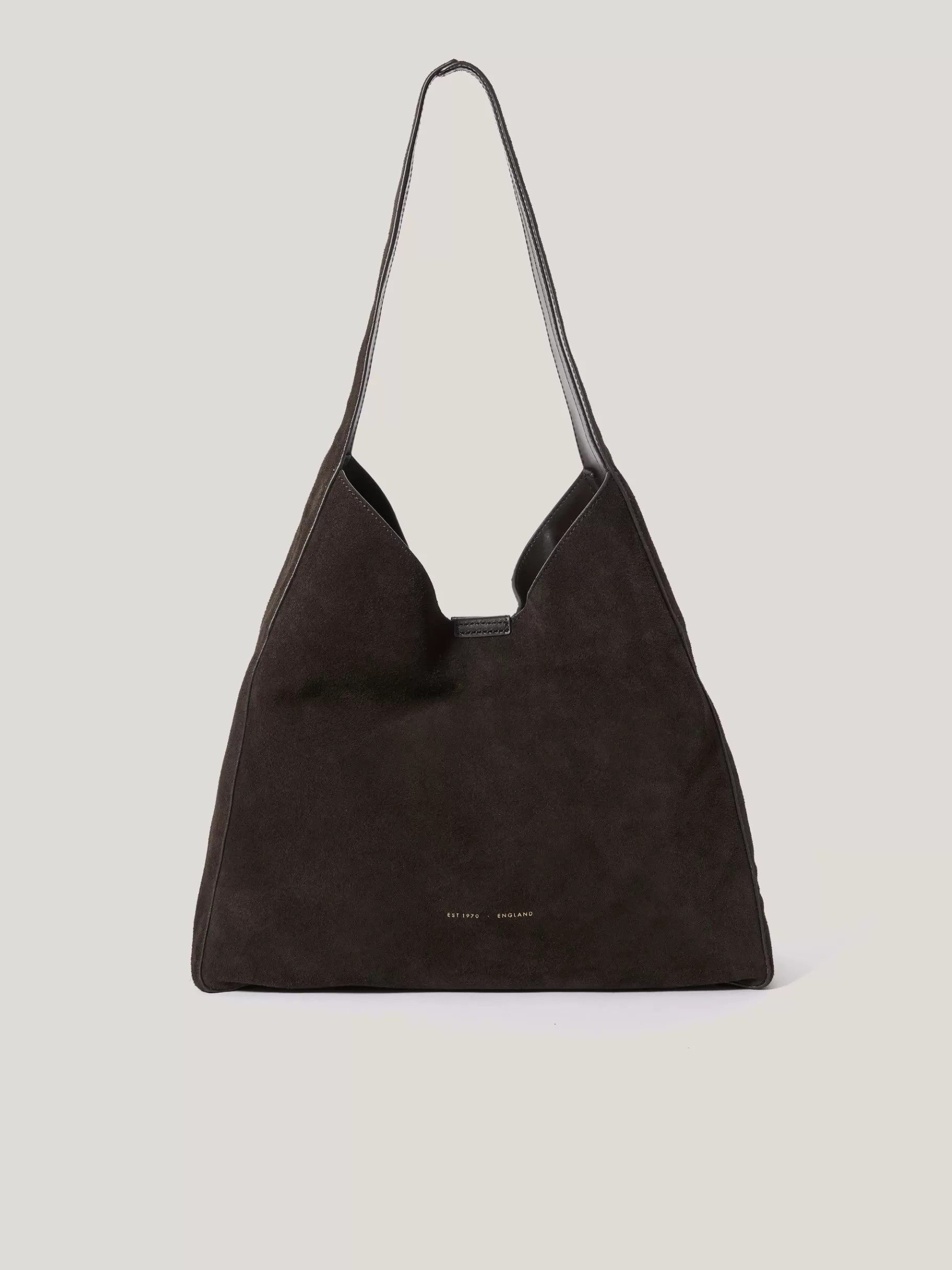 Jigsaw Bags | Leather-Heckfield Suede Tote Chocolate