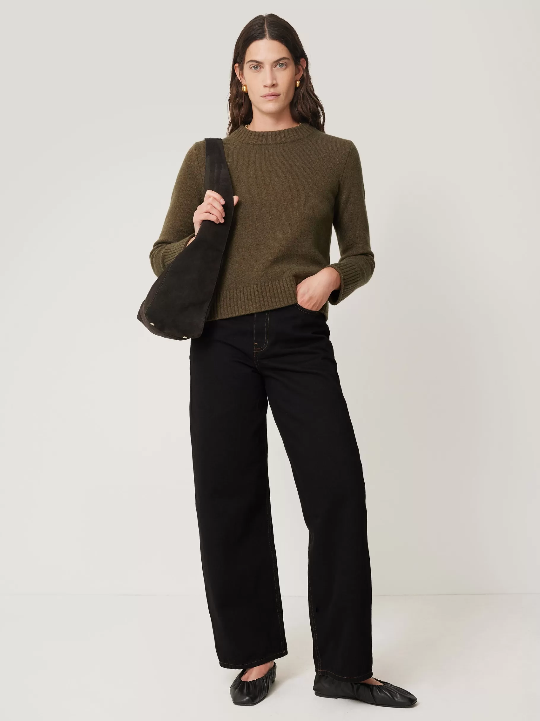 Jigsaw Bags | Leather-Heckfield Suede Tote Chocolate