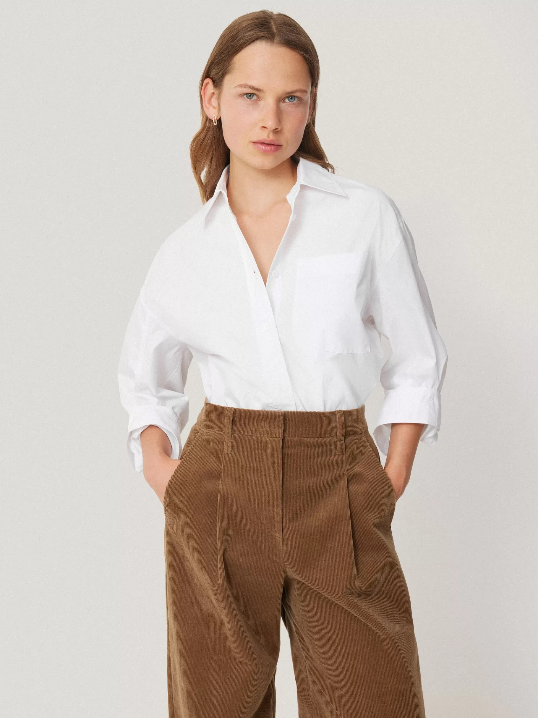 Jigsaw Shirts & Tops-Heritage Cotton Relaxed Shirt White