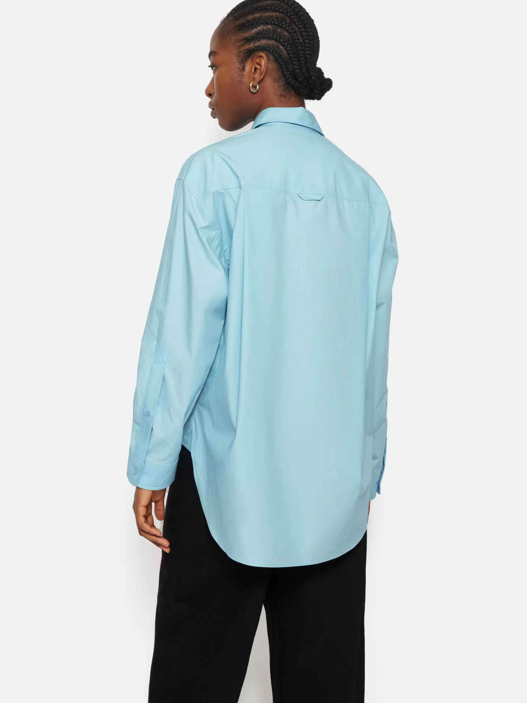 Jigsaw Shirts & Tops-Heritage Cotton Relaxed Shirt Blue