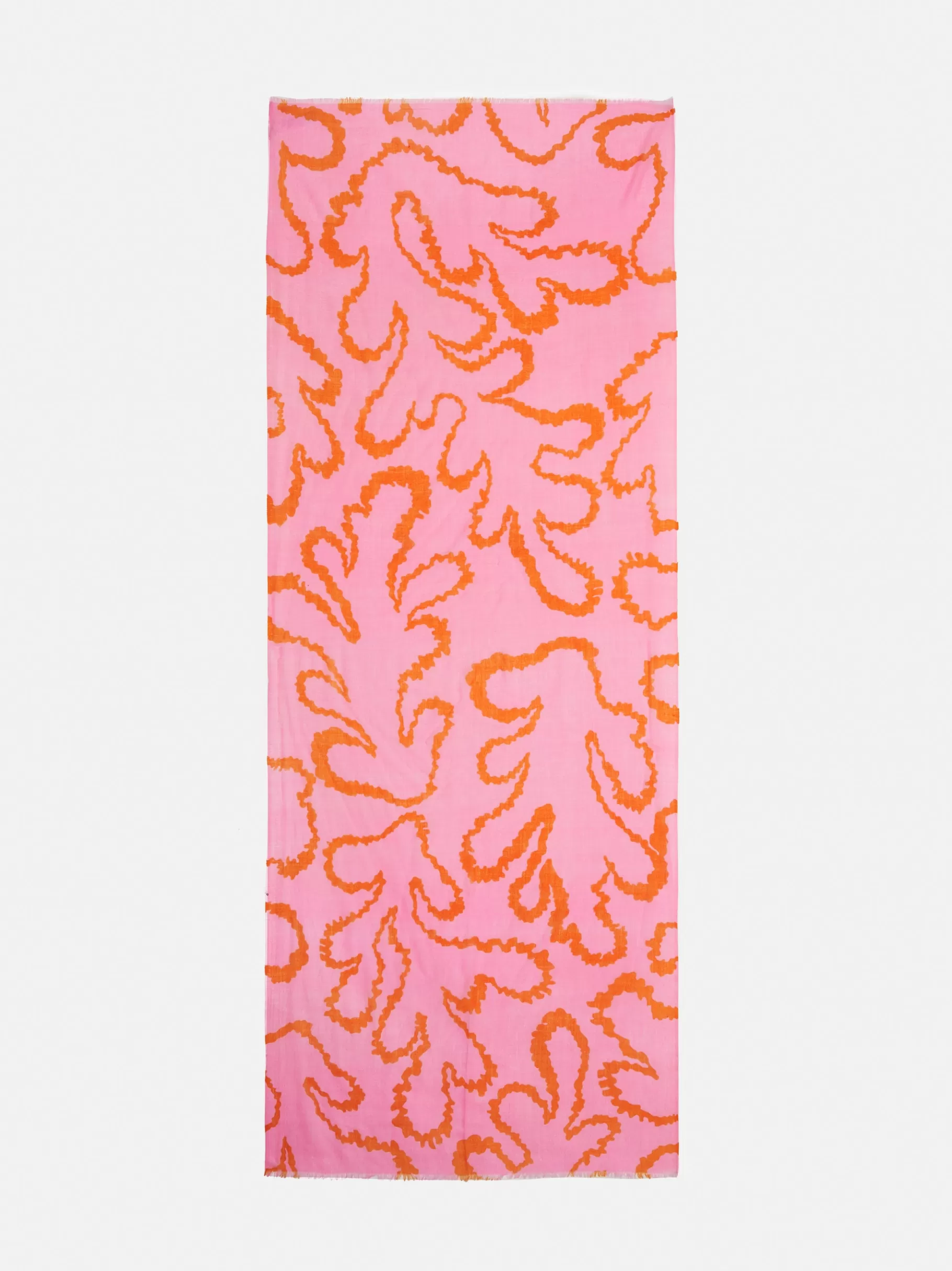 Jigsaw Ponchos & Scarves-Hydra Coral Gauze Wool Silk Scarf Pink