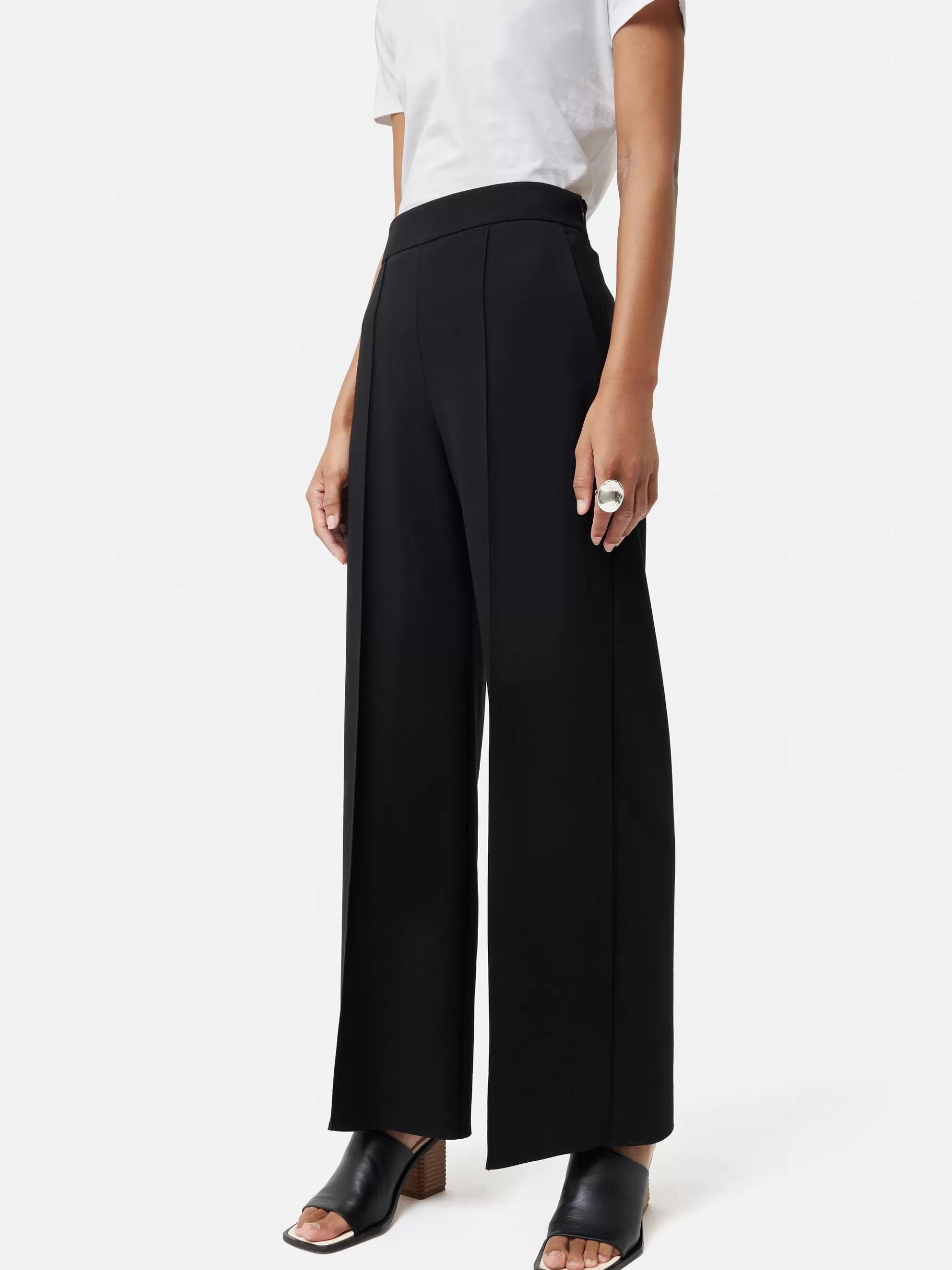 Jigsaw Trousers | Suits & Tailoring-Italian Modern Crepe Sailor Trouser Black