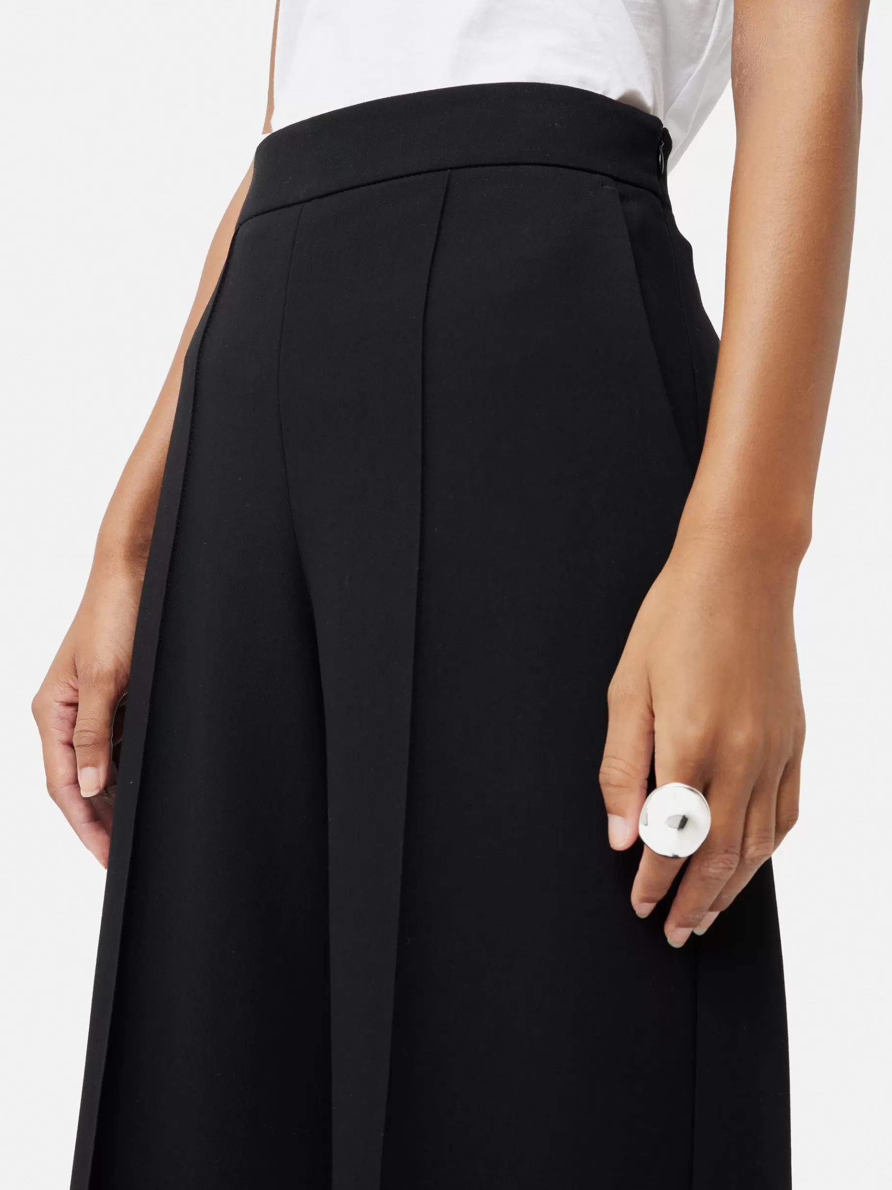 Jigsaw Trousers | Suits & Tailoring-Italian Modern Crepe Sailor Trouser Black