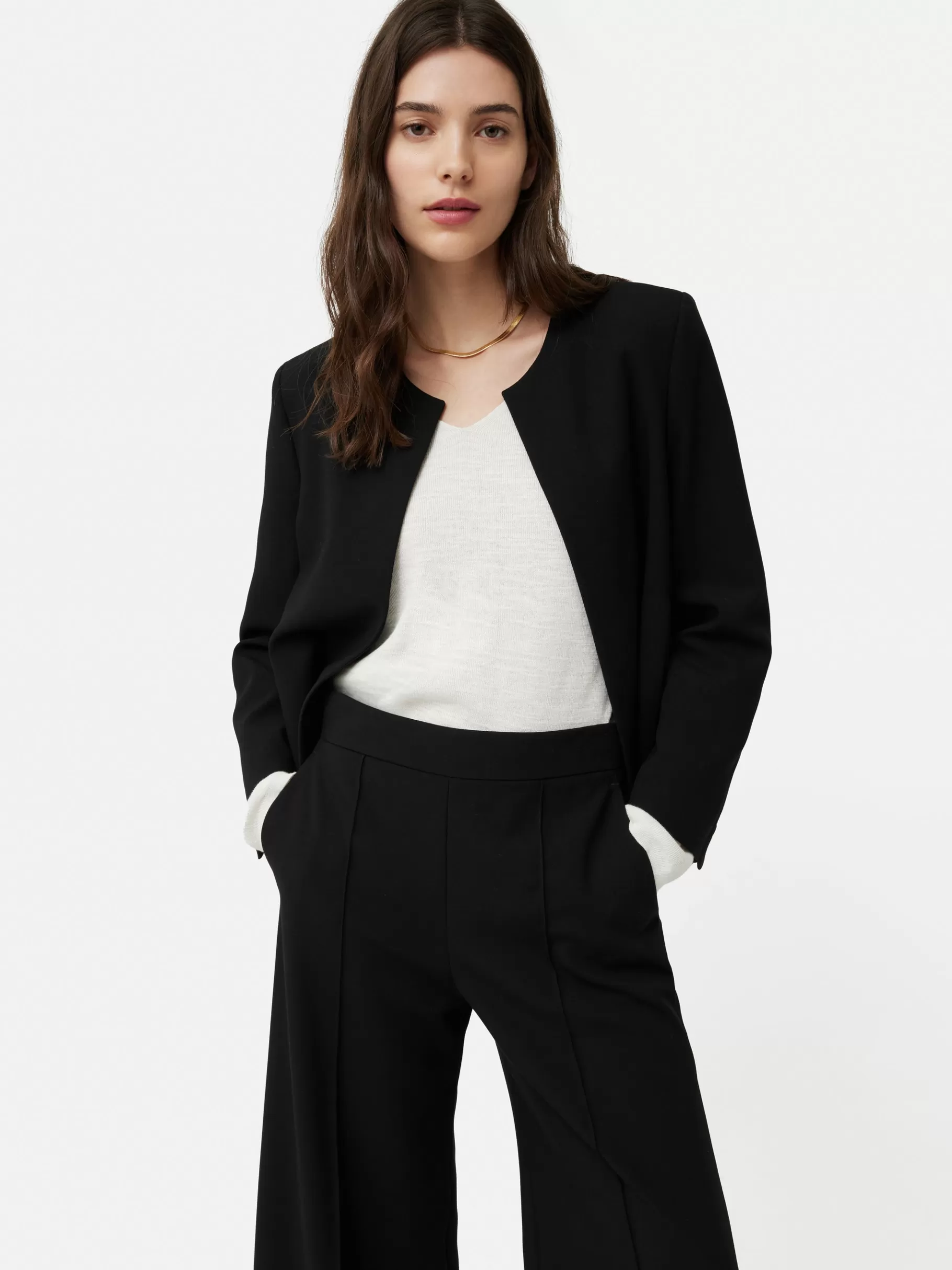 Jigsaw Suits & Tailoring | Coats & Jackets-Italian Modern Crepe Short Jacket Black