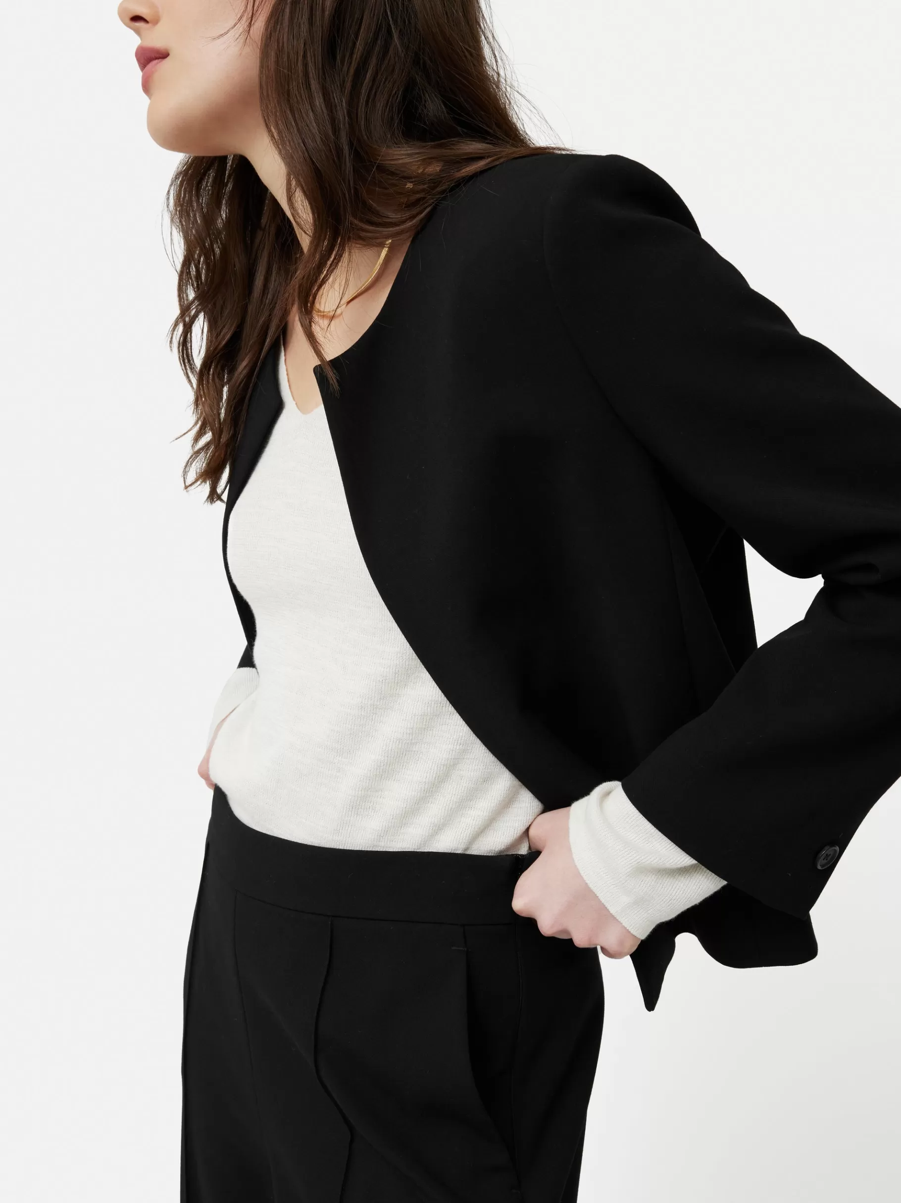 Jigsaw Suits & Tailoring | Coats & Jackets-Italian Modern Crepe Short Jacket Black