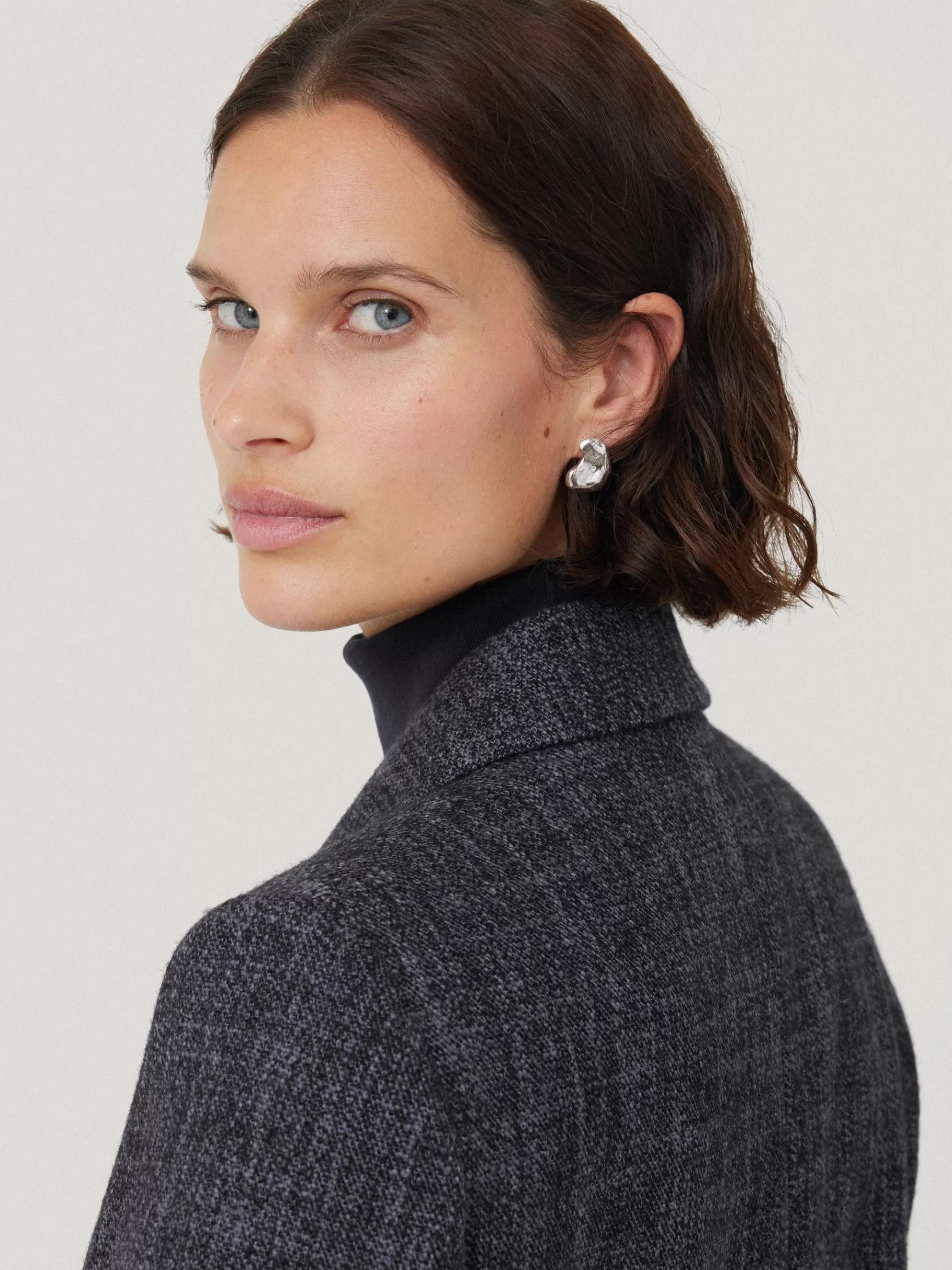 Jigsaw Coats & Jackets-Kelvin Boucle Cropped Jacket Navy