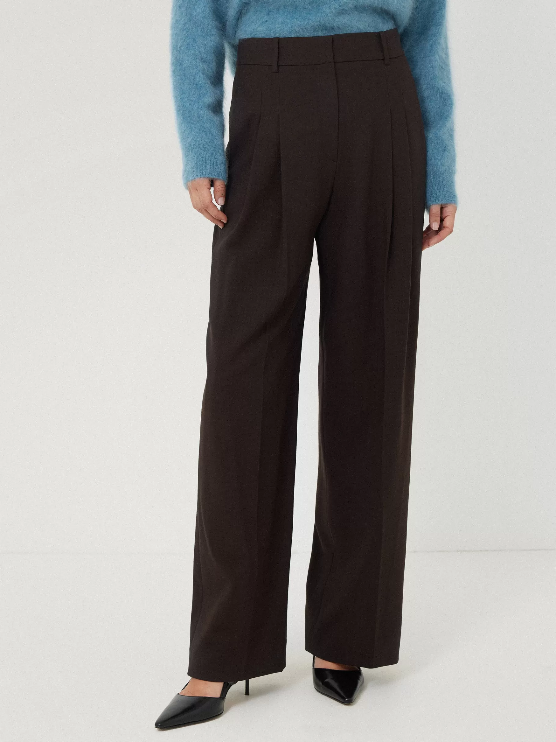 Jigsaw Trousers-Kemp Crosshatch Trouser Brown