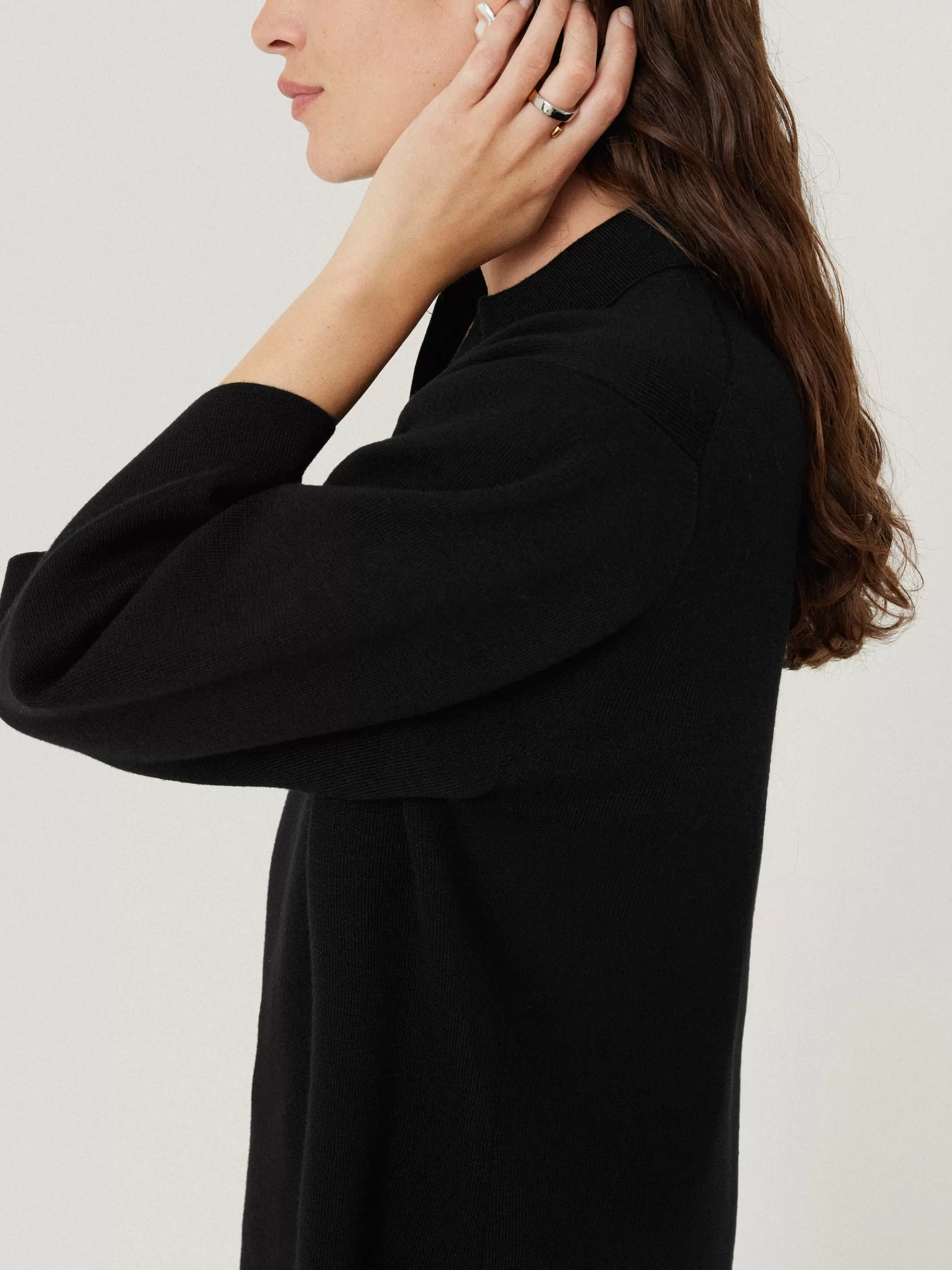 Jigsaw Shirts & Tops | Knitwear & Cashmere-Knitted Kaftan Top Black