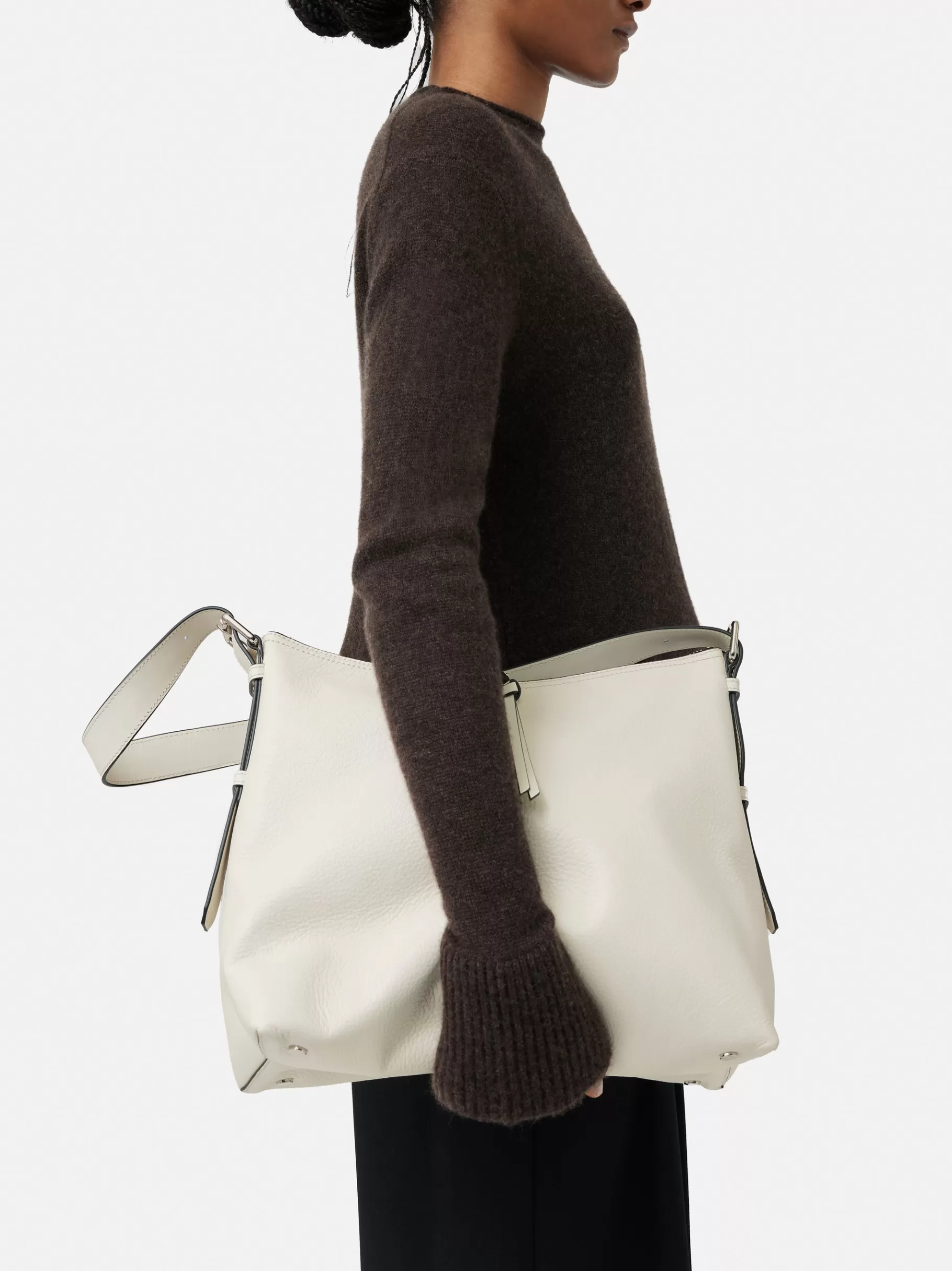 Jigsaw Bags-Large Trafalgar Shoulder Bag White