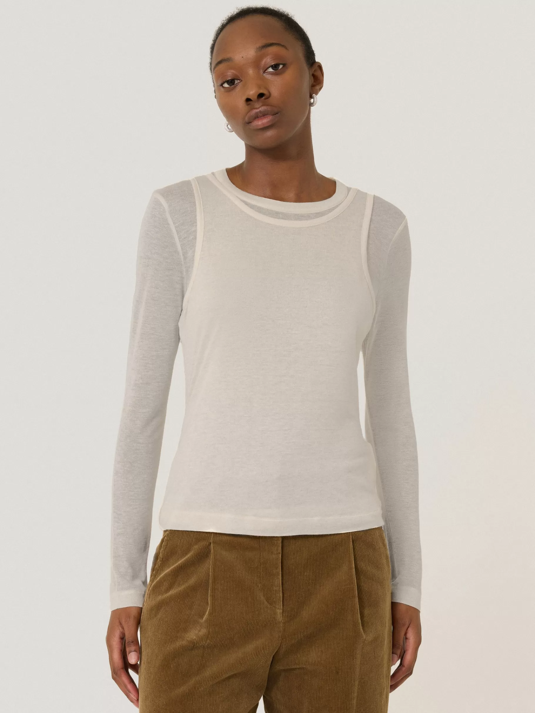 Jigsaw Shirts & Tops-Layered 2-in-1 Top Cream