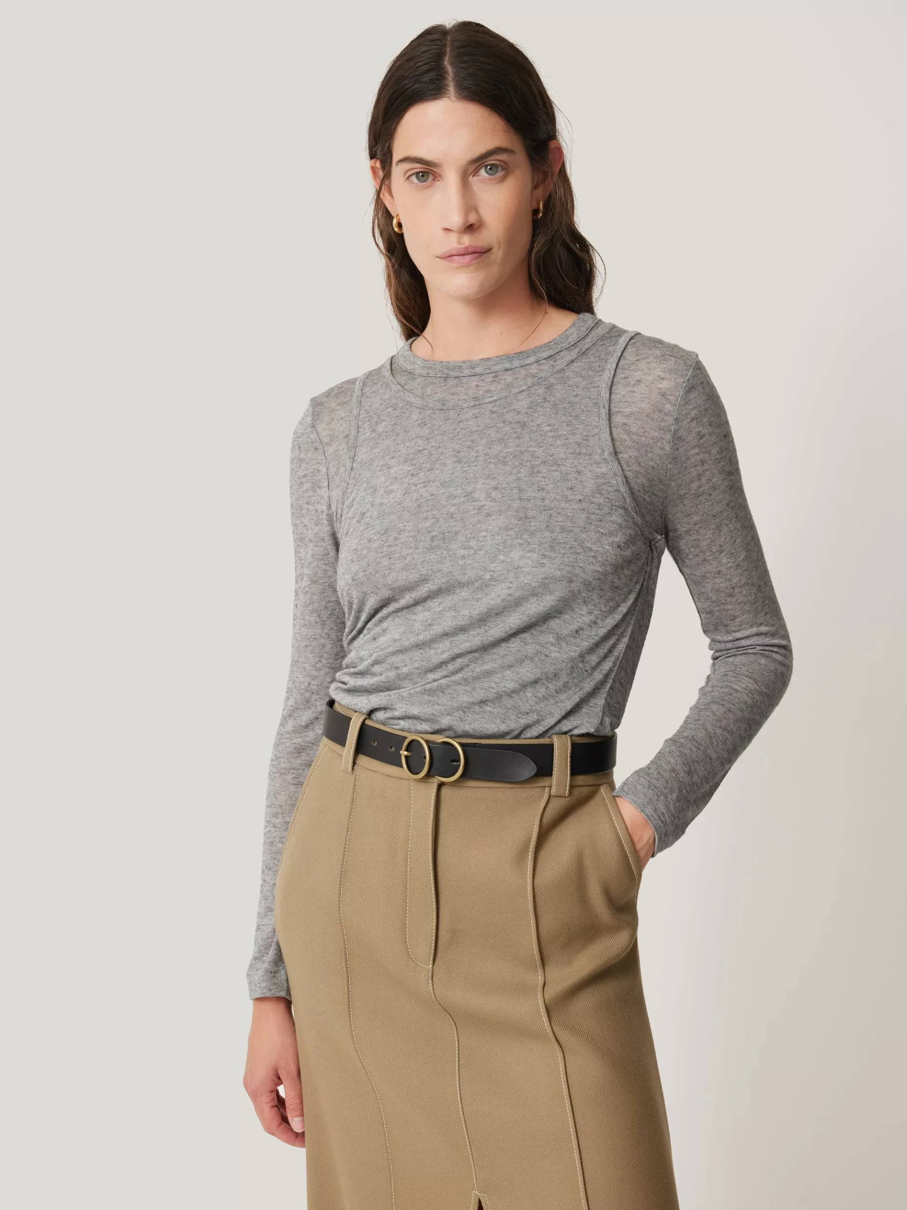 Jigsaw Shirts & Tops-Layered 2-in-1 Top Grey