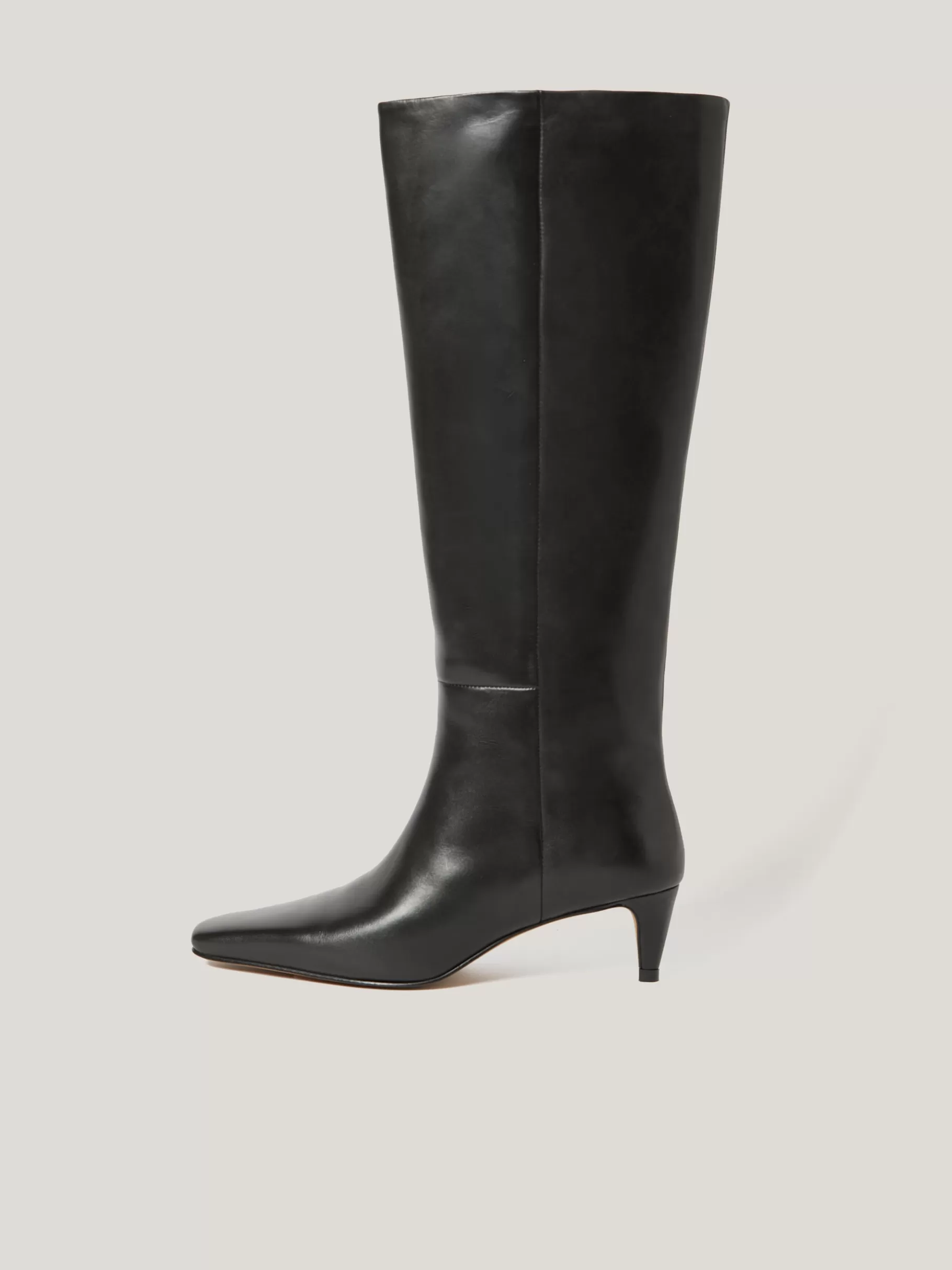 Jigsaw Boots-Leather Bobbi Knee High Boot Black