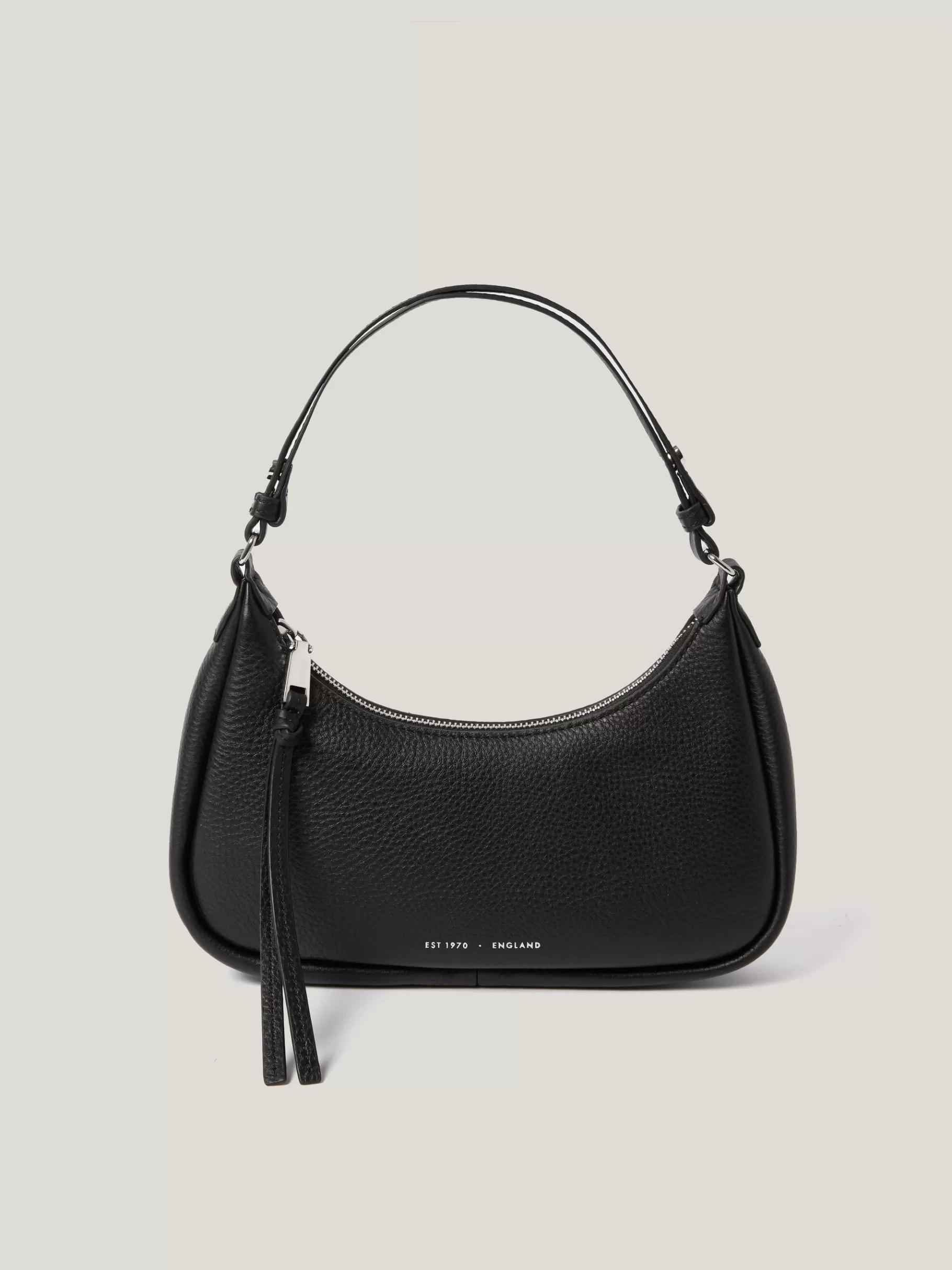 Jigsaw Wallets & Card Holders | Bags-Leather Crescent Shoulder Bag Black