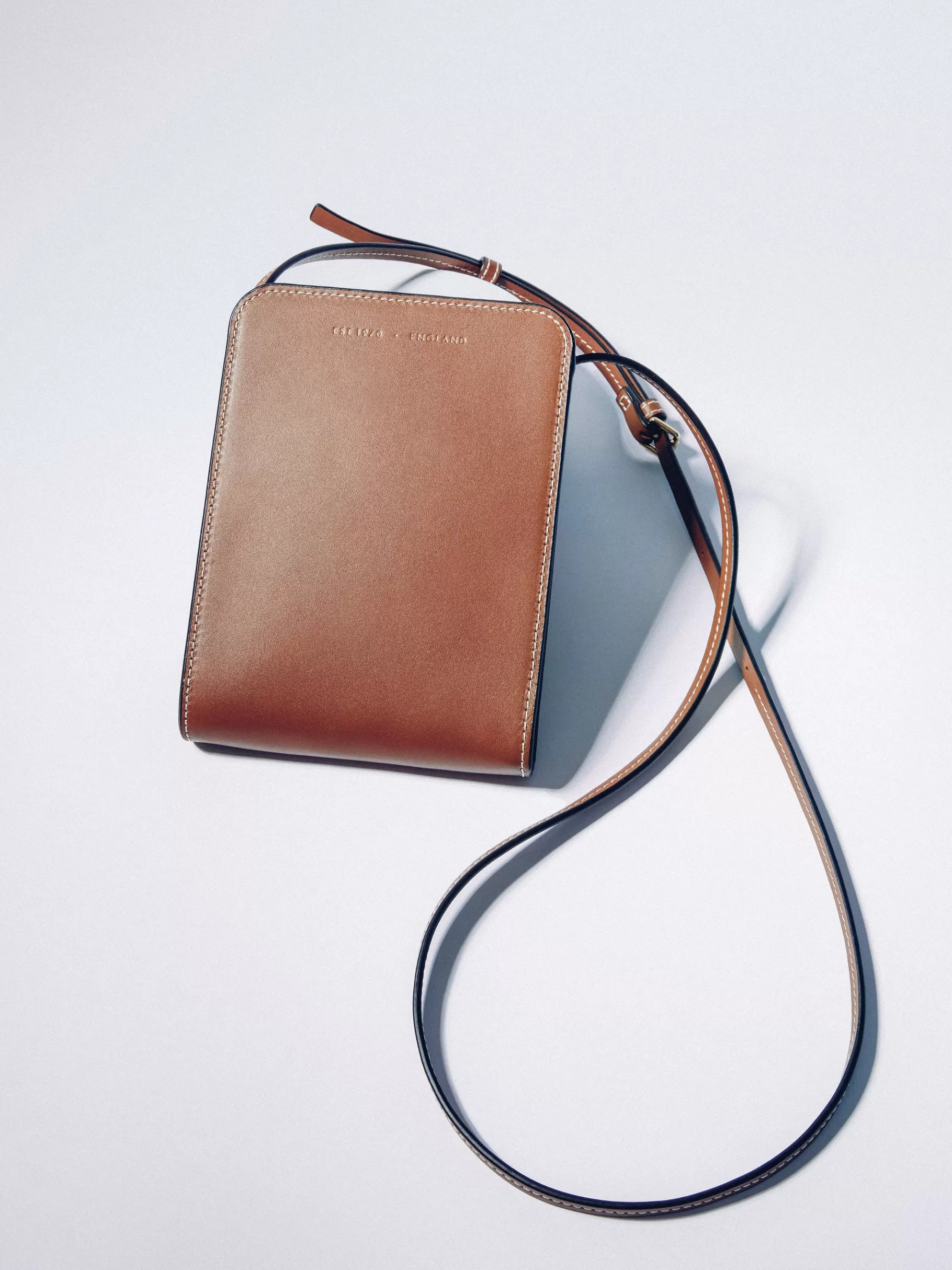 Jigsaw Wallets & Card Holders | Bags-Leather Crossbody Phone Bag Tan