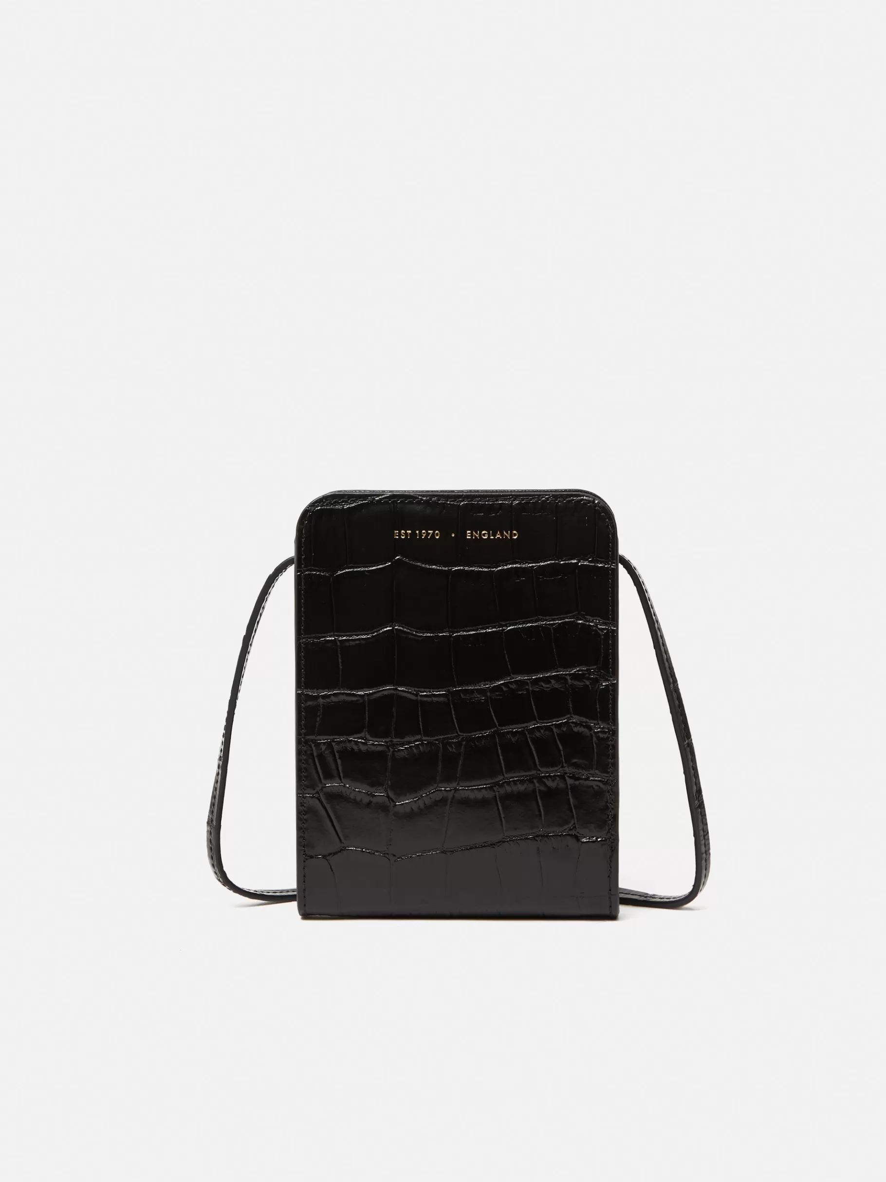 Jigsaw Wallets & Card Holders | Bags-Leather Crossbody Phone Bag Black