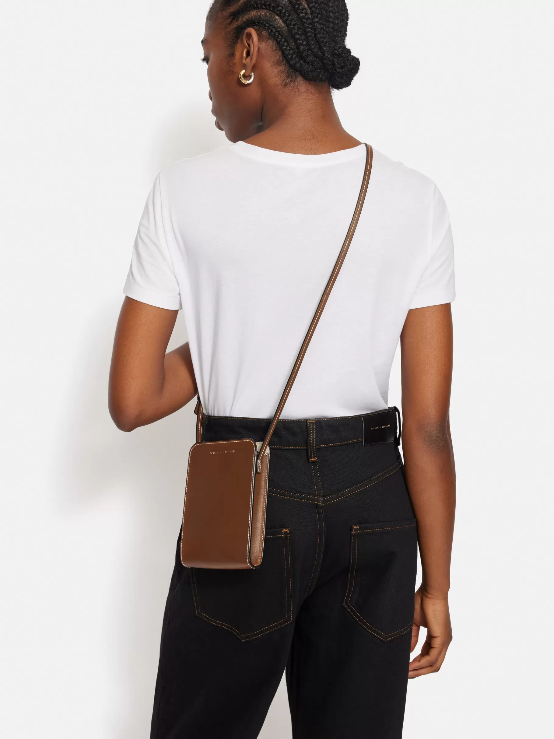 Jigsaw Wallets & Card Holders | Bags-Leather Crossbody Phone Bag Tan