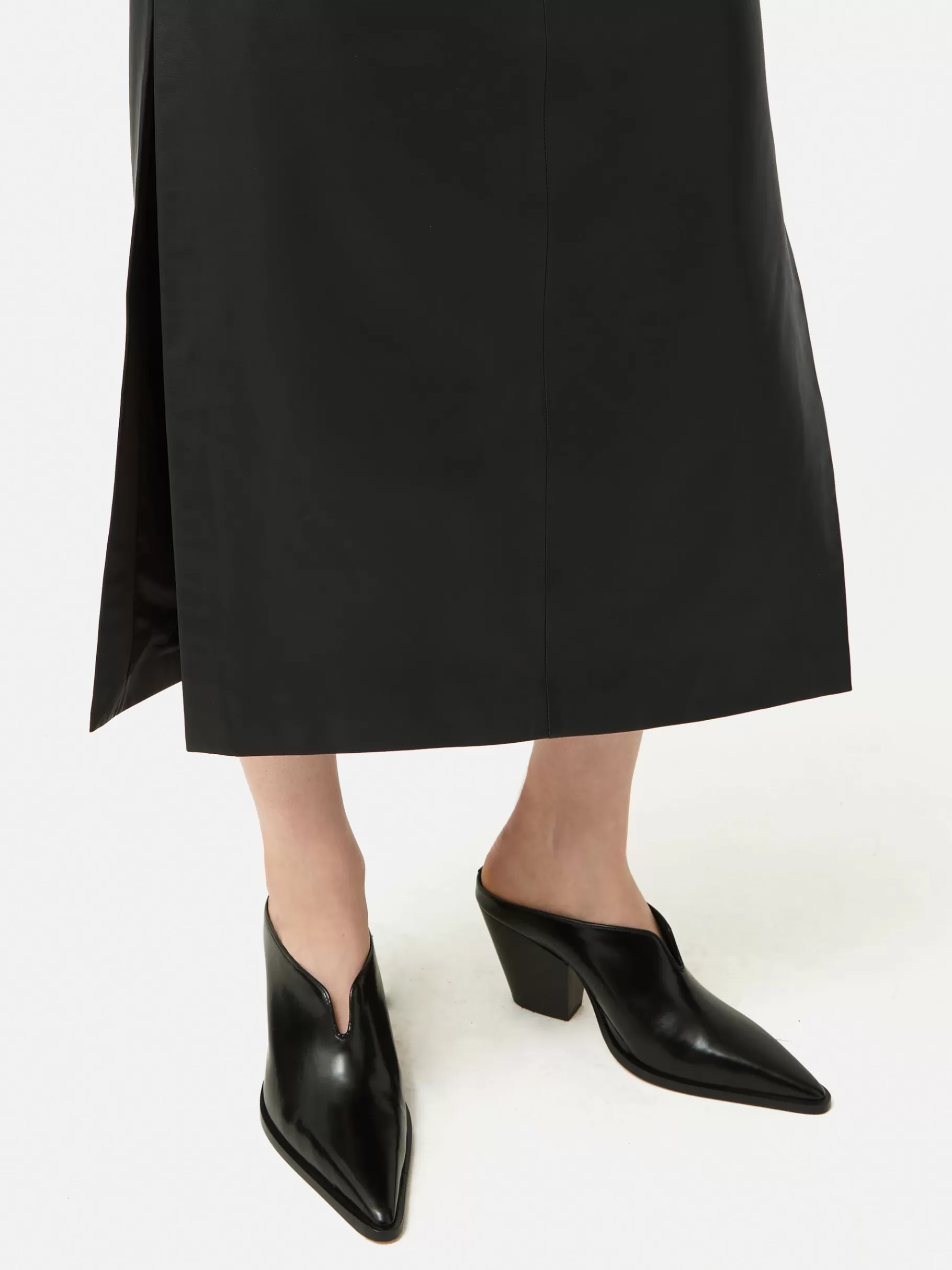 Jigsaw Skirts | Leather-Leather Maxi Skirt Black