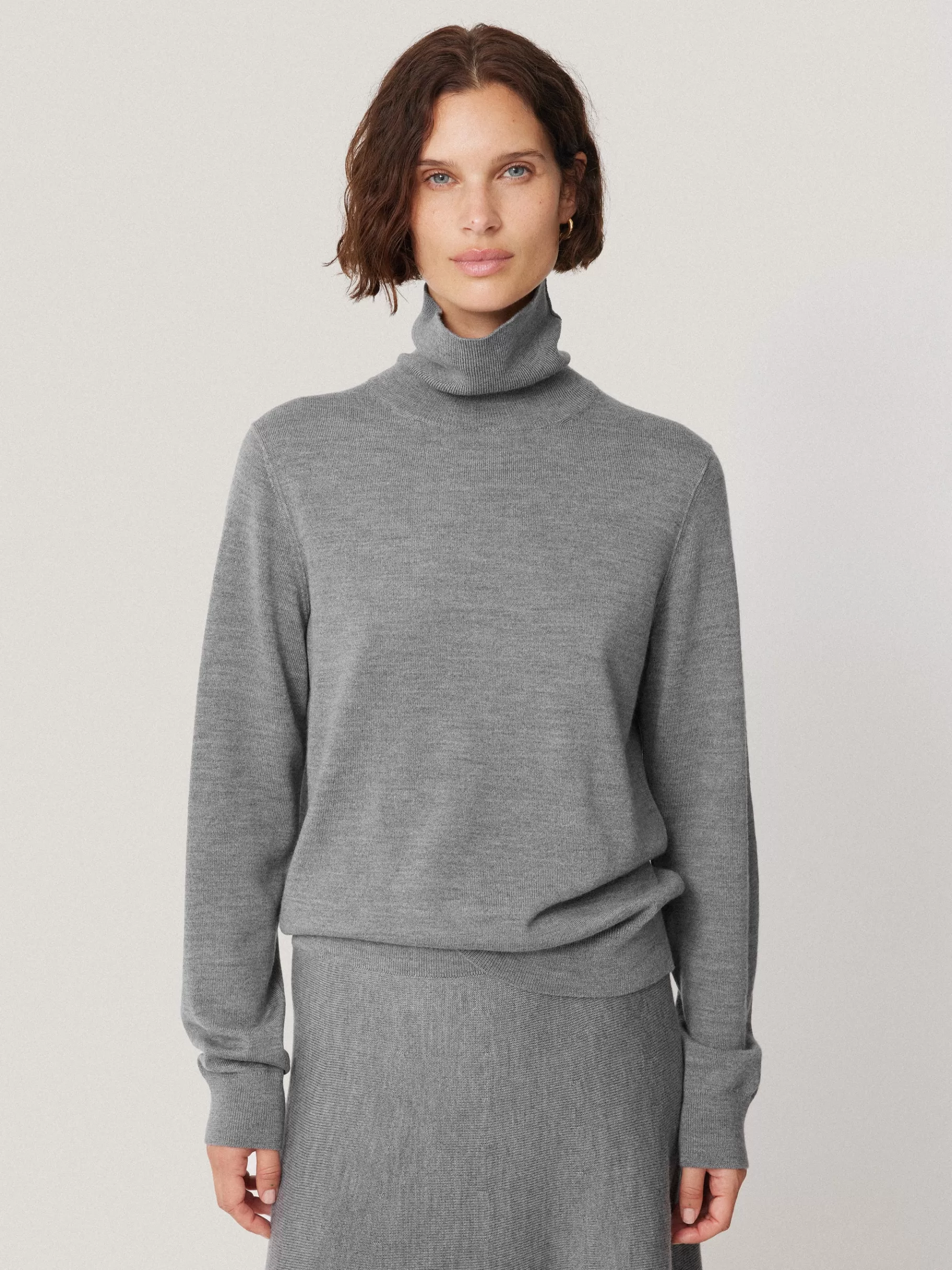 Jigsaw Knitwear & Cashmere-Lightweight Merino Polo Grey