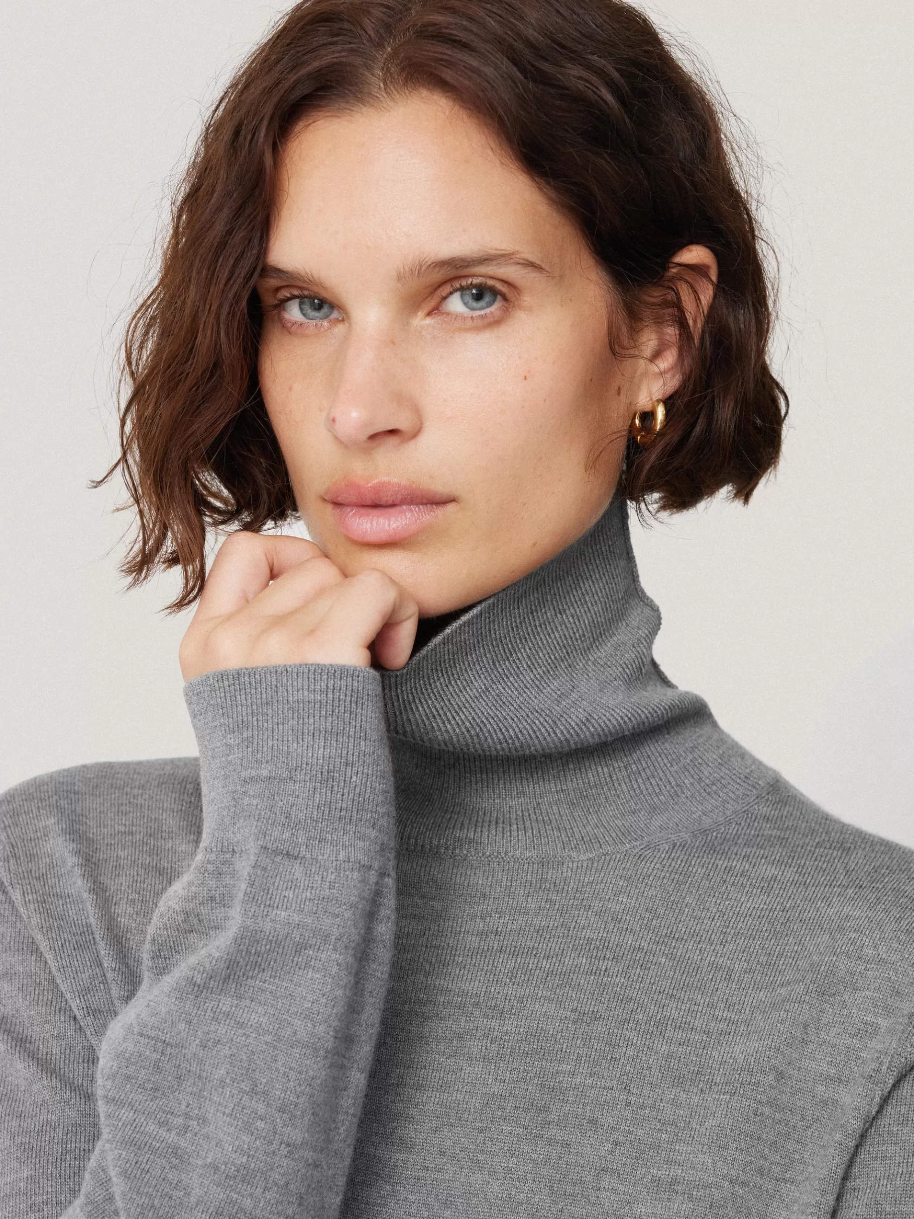 Jigsaw Knitwear & Cashmere-Lightweight Merino Polo Grey