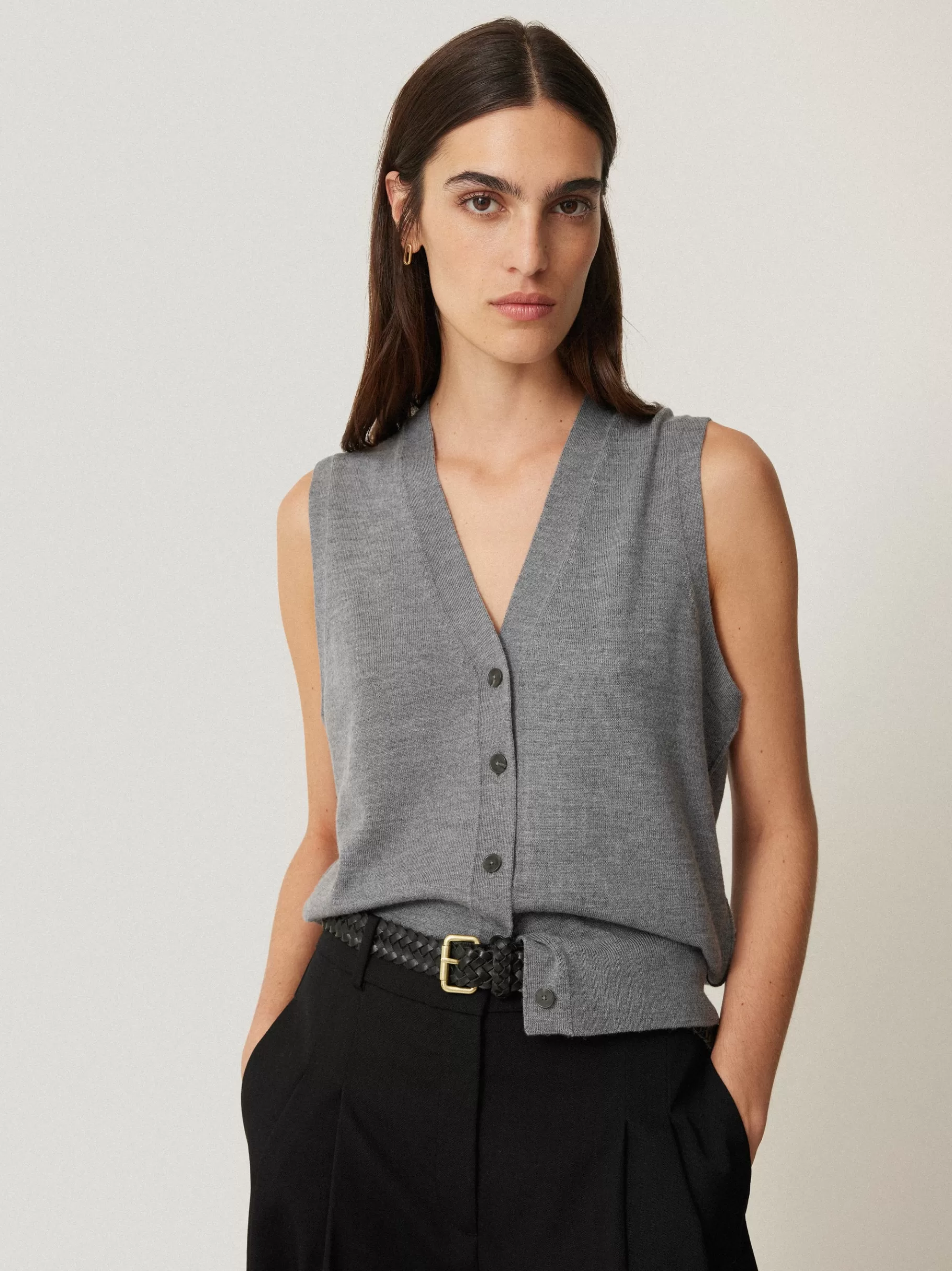 Jigsaw Shirts & Tops | Knitwear & Cashmere-Lightweight Merino Waistcoat Grey