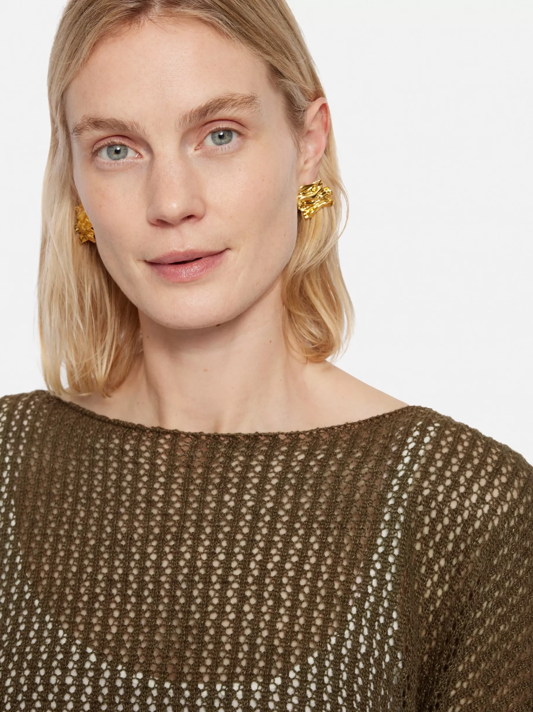 Jigsaw Ponchos & Scarves-Linen Poncho Khaki