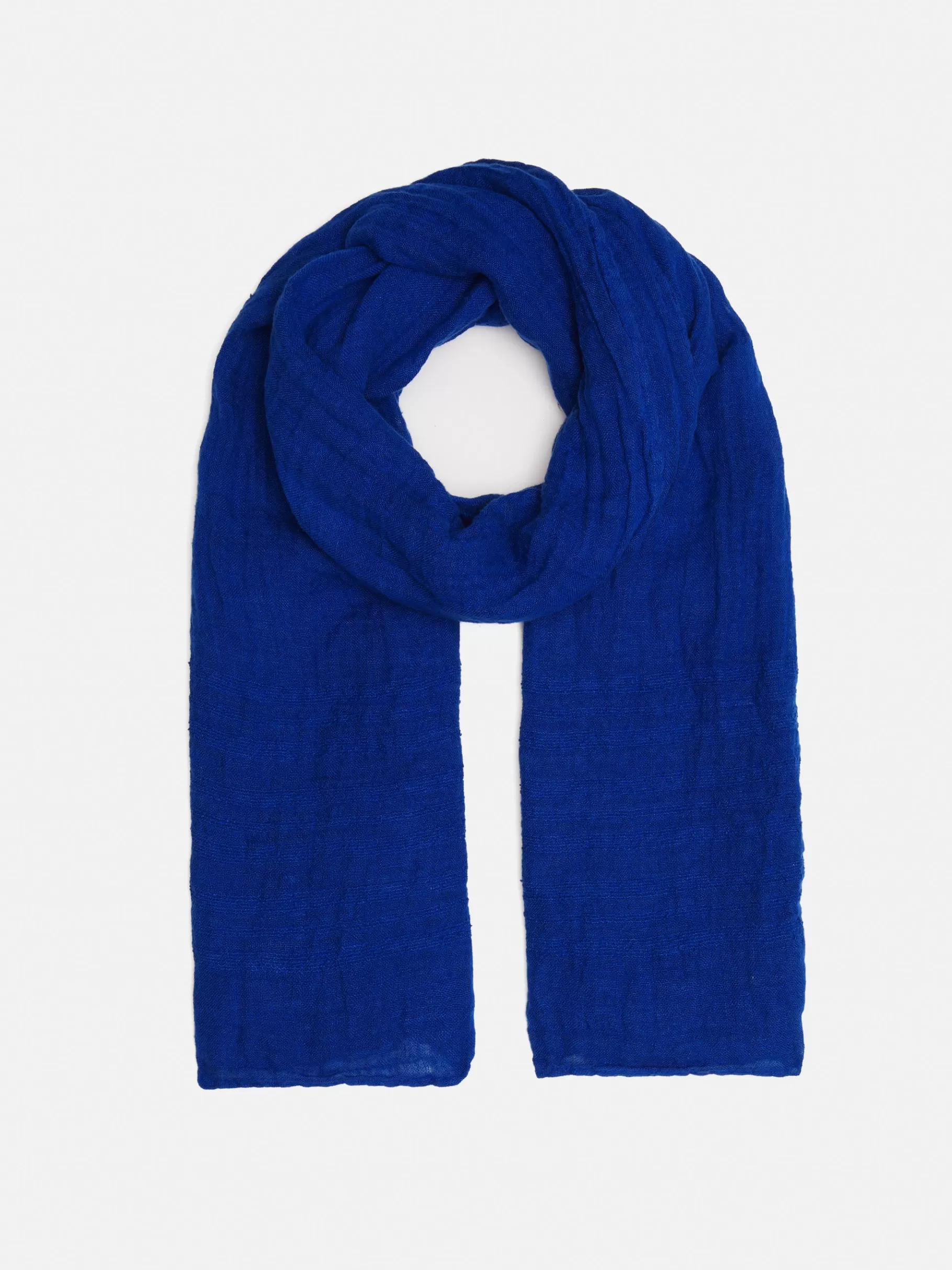 Jigsaw Ponchos & Scarves-Linen Woven Scarf Blue