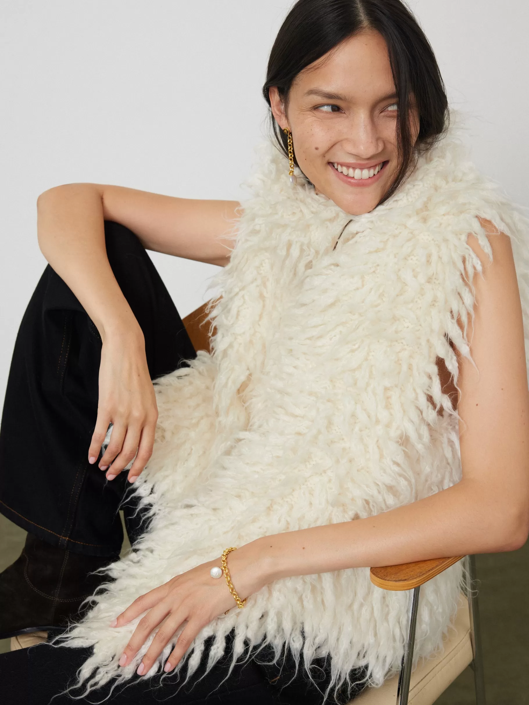 Jigsaw Knitwear & Cashmere-Looped Knitted Gilet Cream