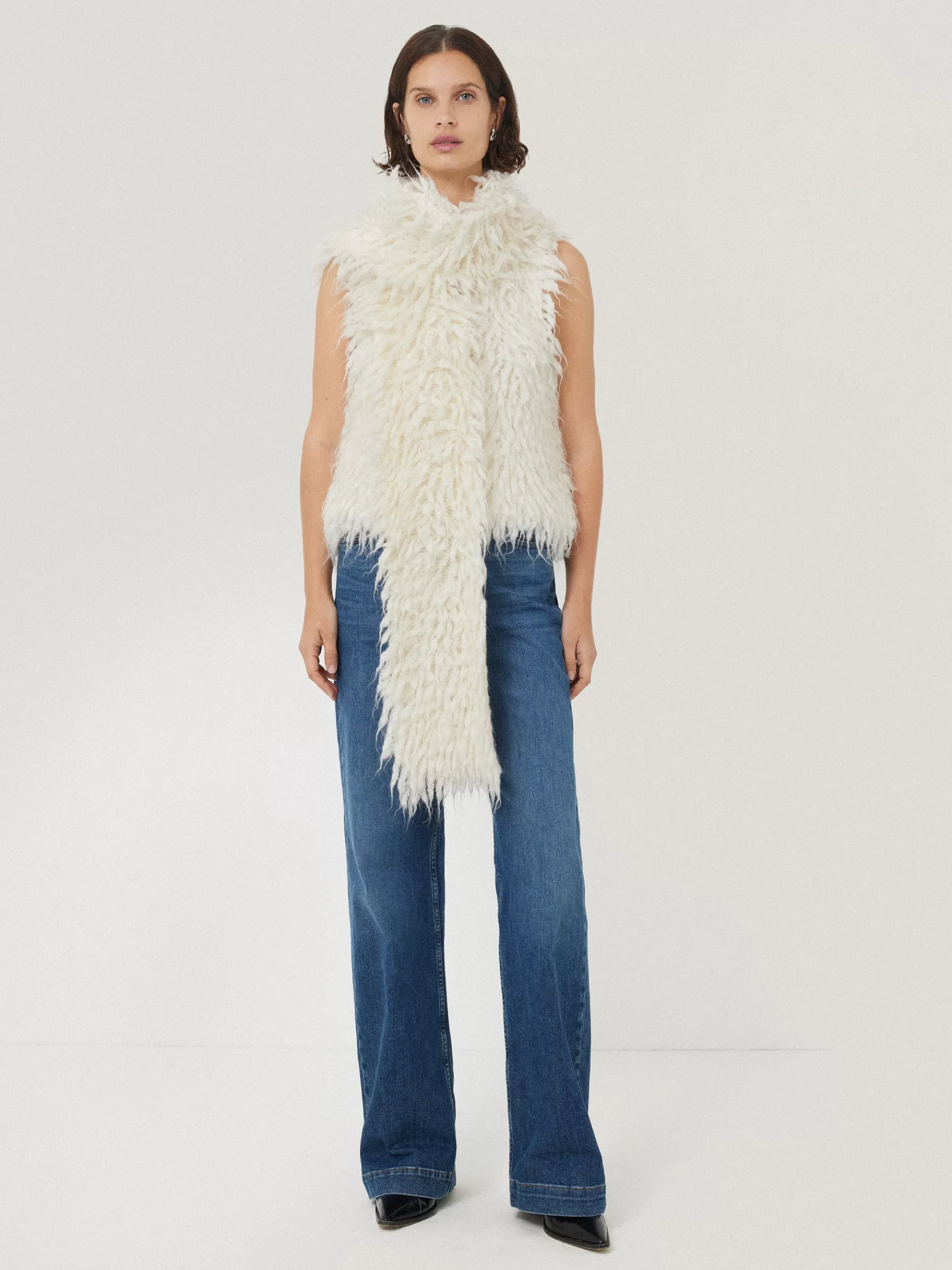 Jigsaw Ponchos & Scarves | Knitwear & Cashmere-Looped Knitted Scarf Cream