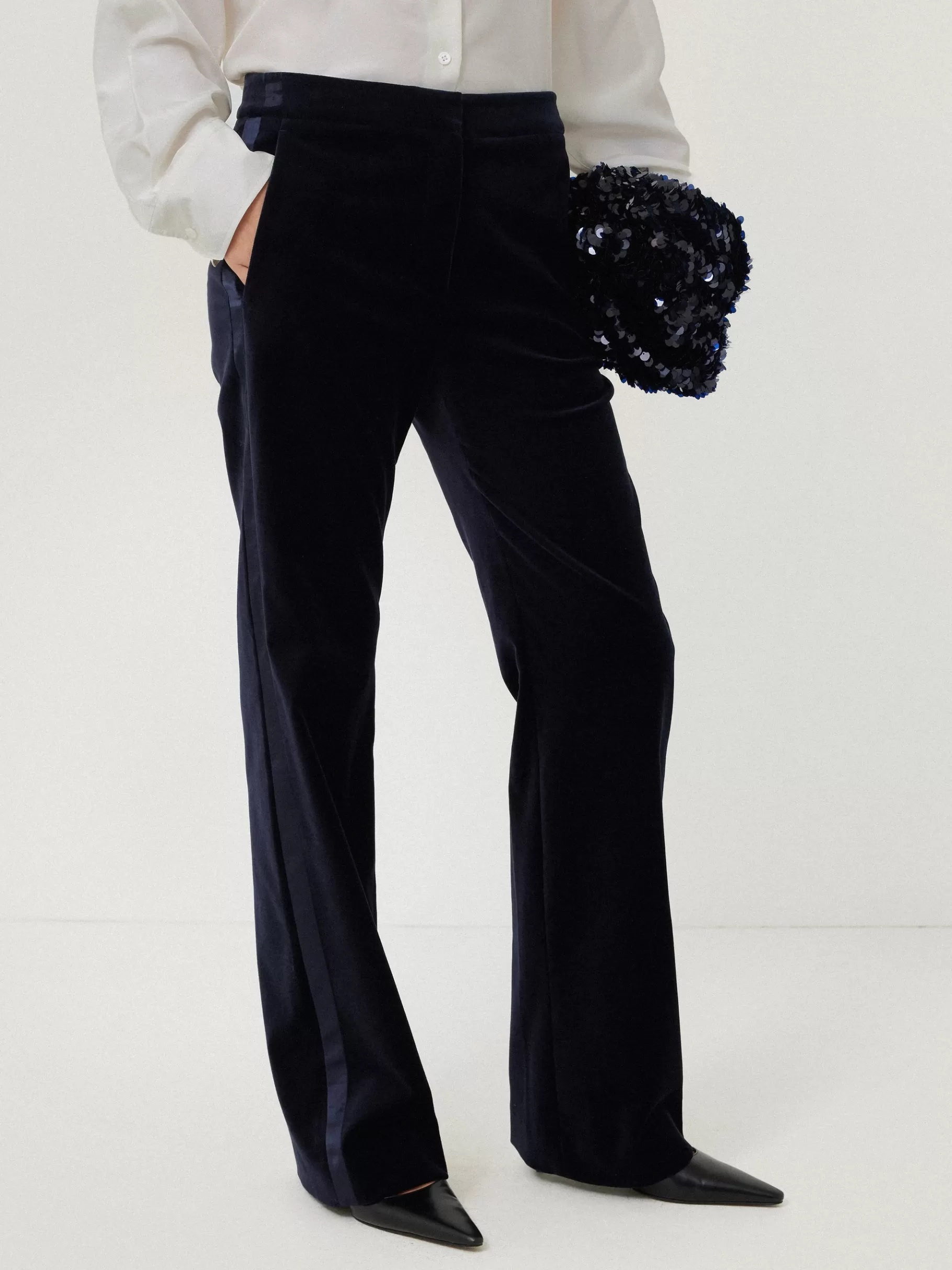 Jigsaw Trousers | Suits & Tailoring-Mason Velvet Trouser Navy