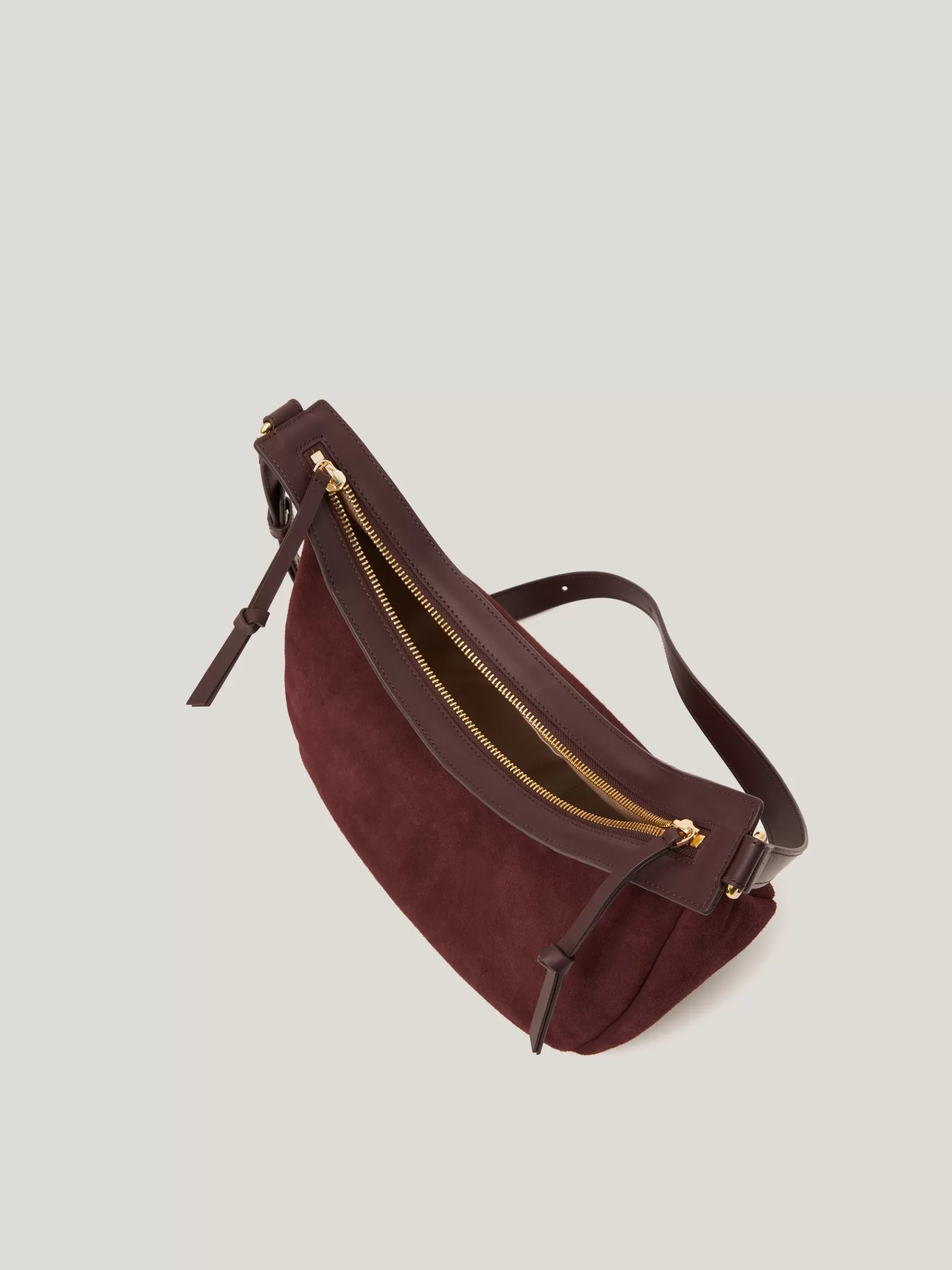 Jigsaw Bags-Melbury Soft Suede Bag Port