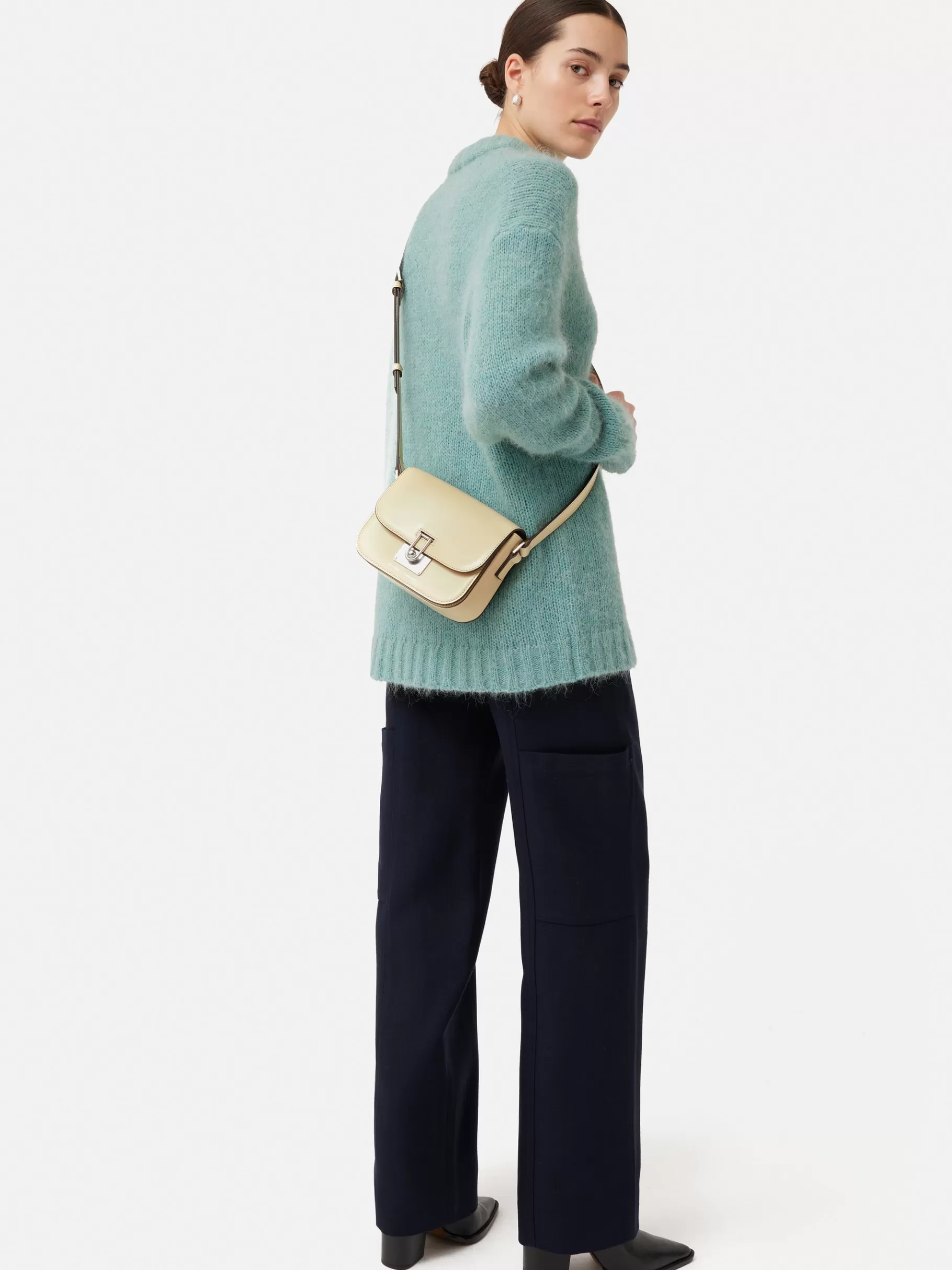 Jigsaw Bags | Leather-Meret Crossbody Cream