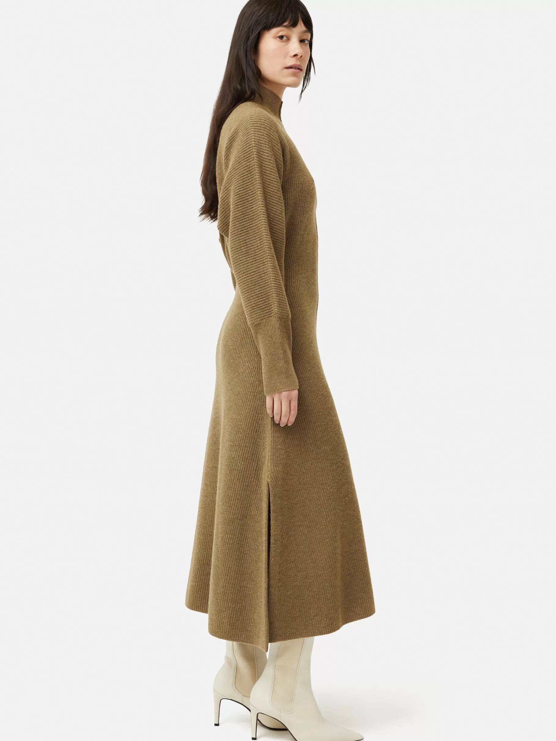 Jigsaw Dresses & Jumpsuits | Knitwear & Cashmere-Merino Blend Batwing Dress Khaki