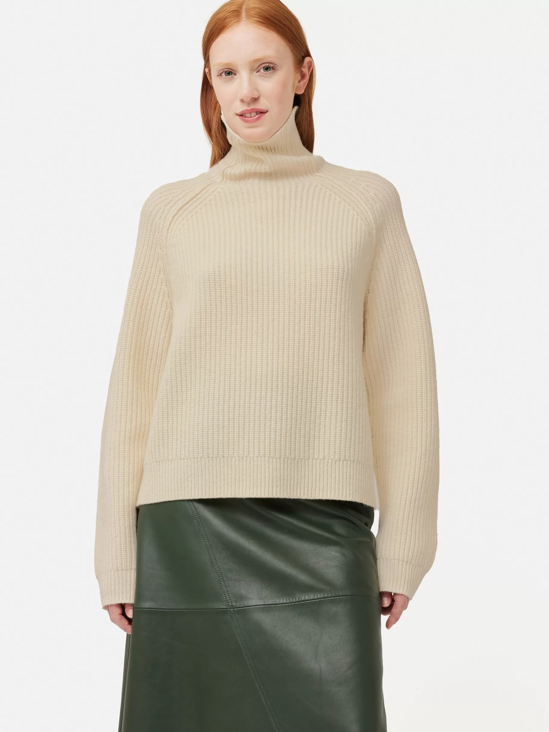 Jigsaw Knitwear & Cashmere-Merino Fishermans Rib Jumper Cream