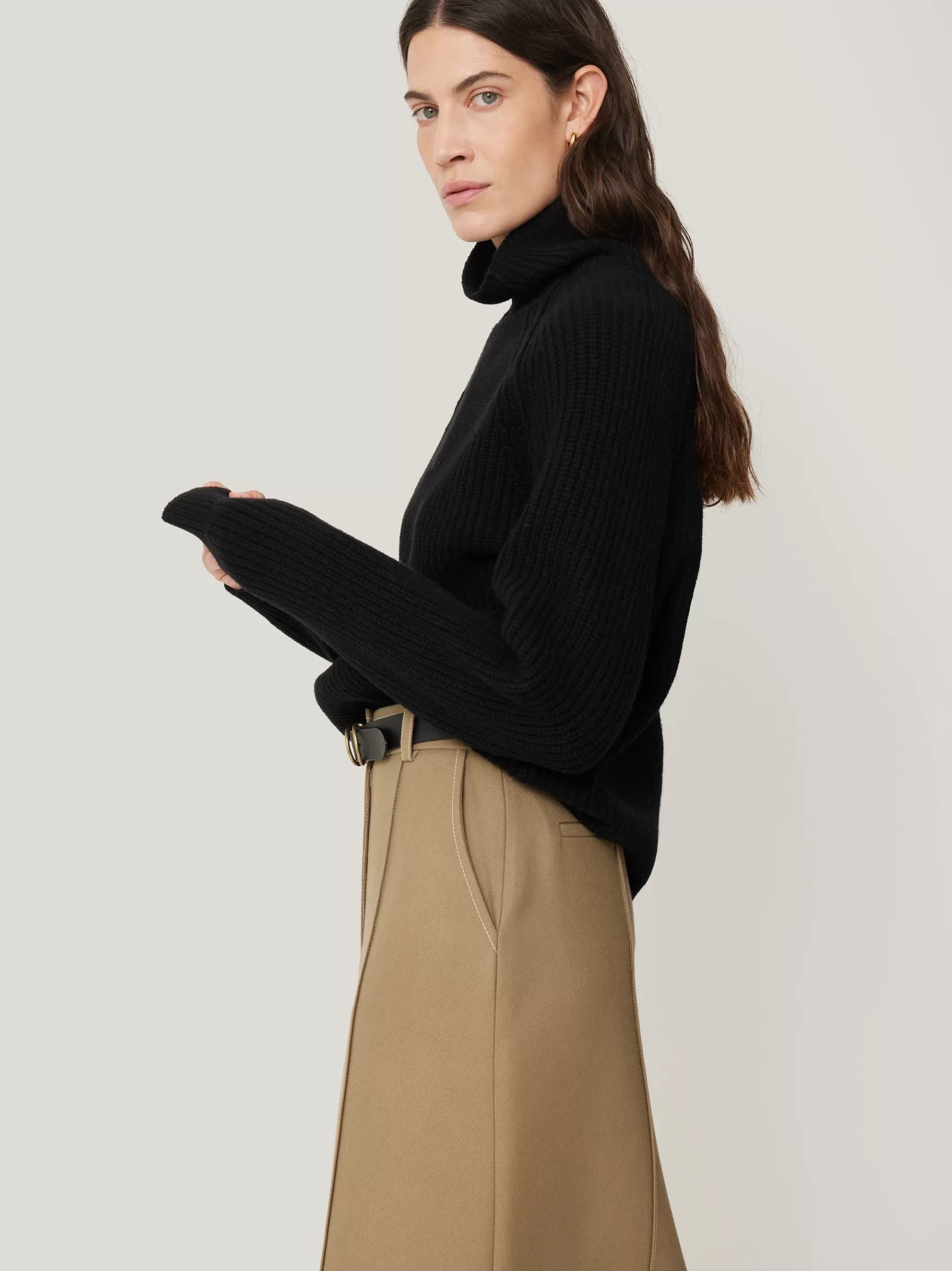 Jigsaw Knitwear & Cashmere-Merino Fishermans Rib Jumper Black