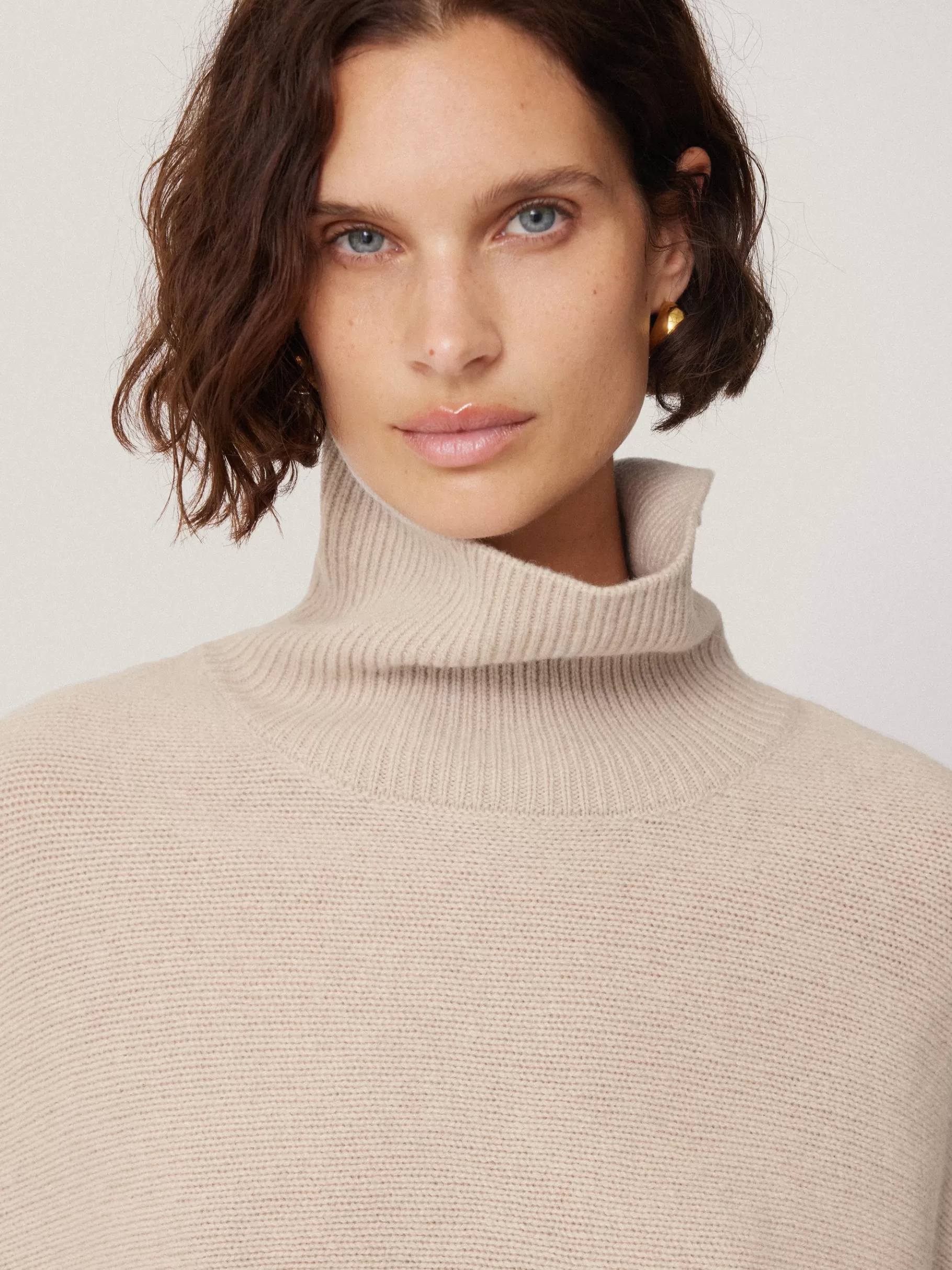 Jigsaw Knitwear & Cashmere-Merino Poncho Jumper Cream