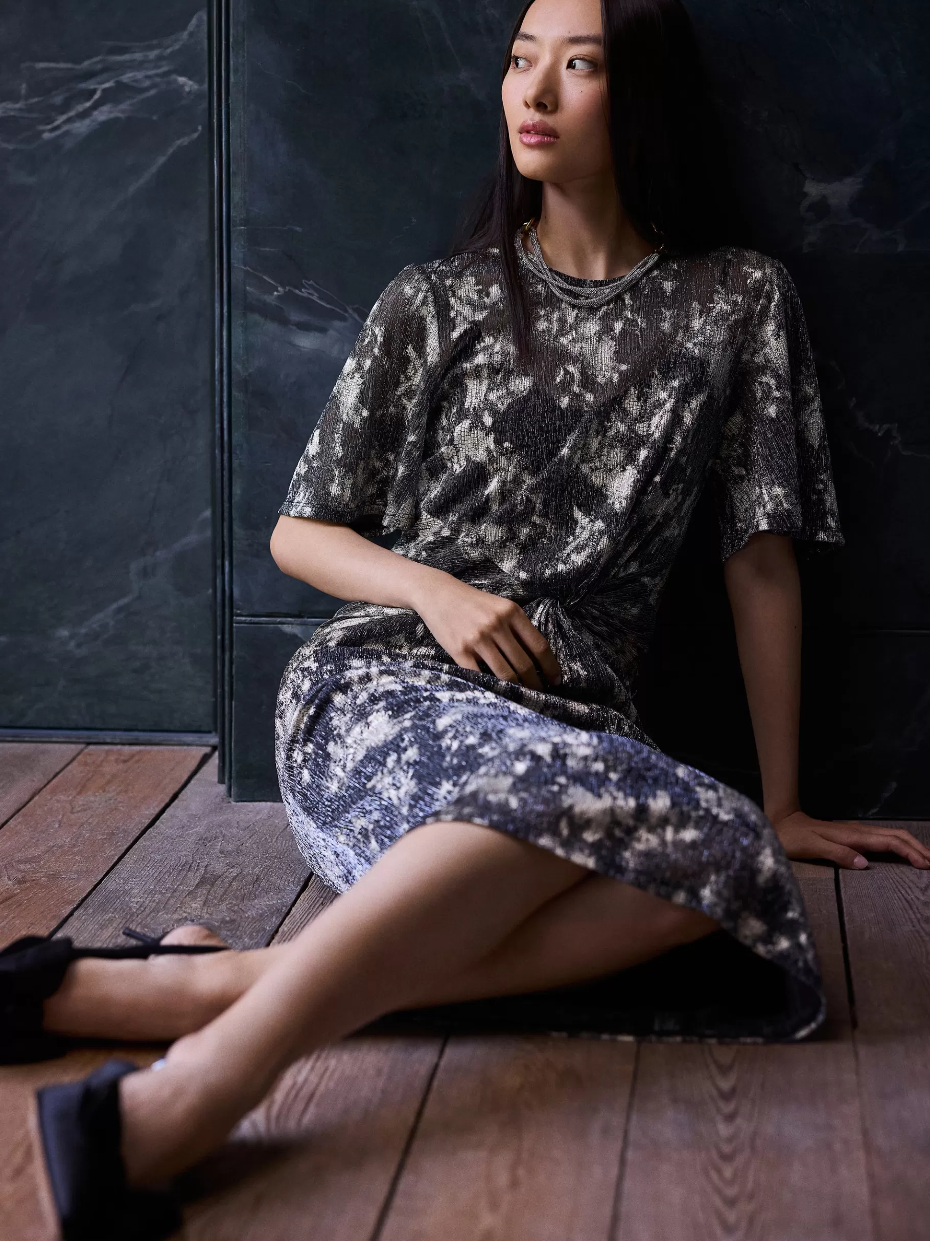 Jigsaw Dresses & Jumpsuits | Party-Metallic Knot Front Dress Gold