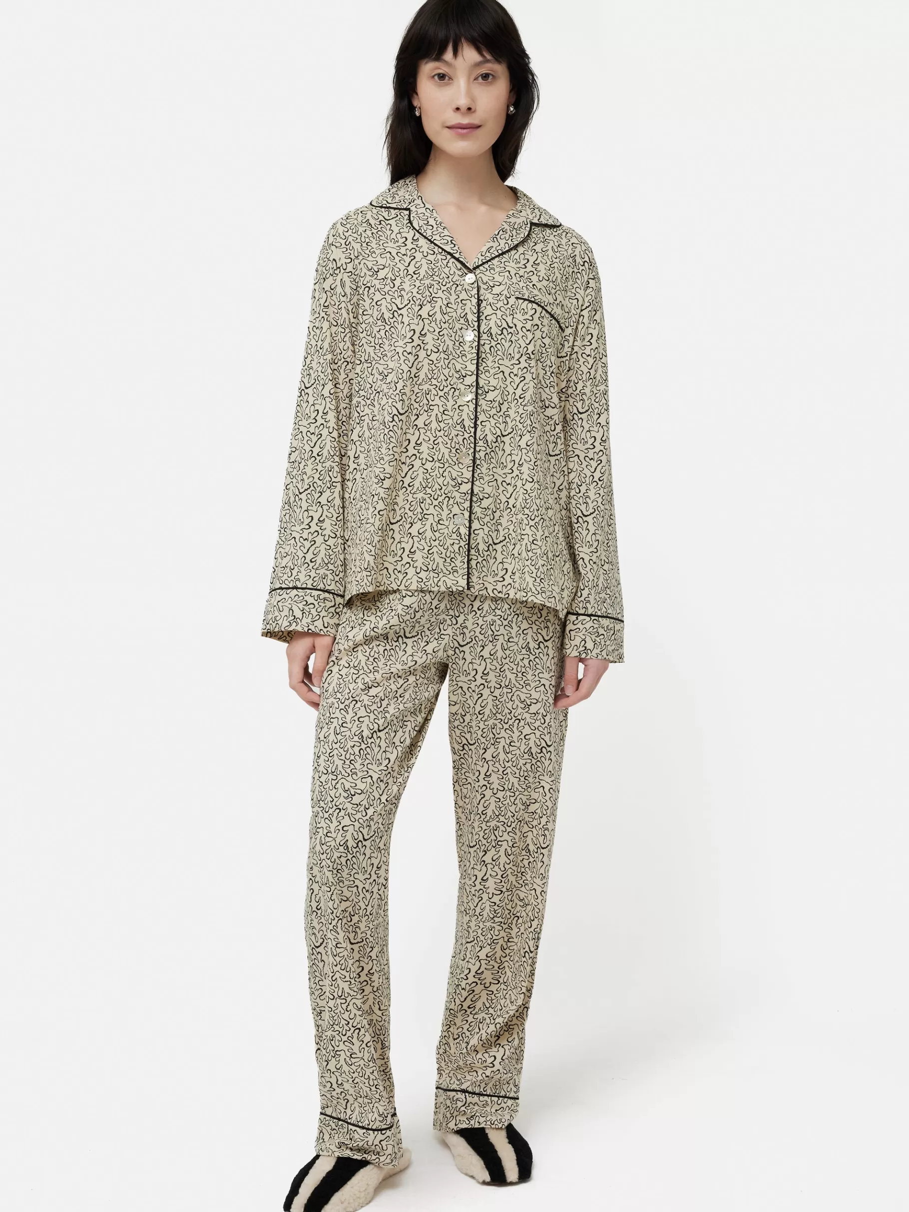 Jigsaw Pyjamas & Loungewear-Mini Hydra Coral Pyjama Cream