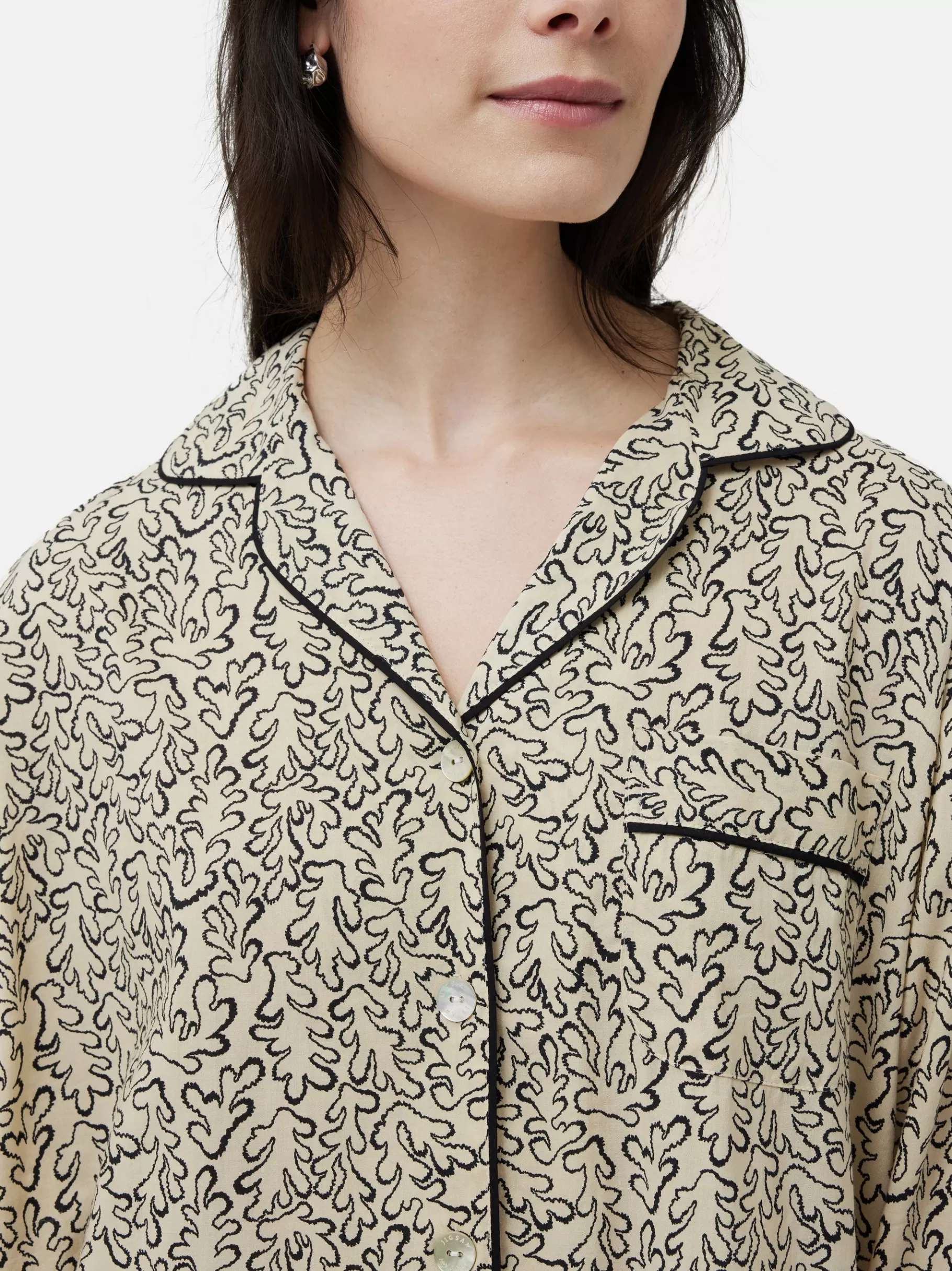 Jigsaw Pyjamas & Loungewear-Mini Hydra Coral Pyjama Cream