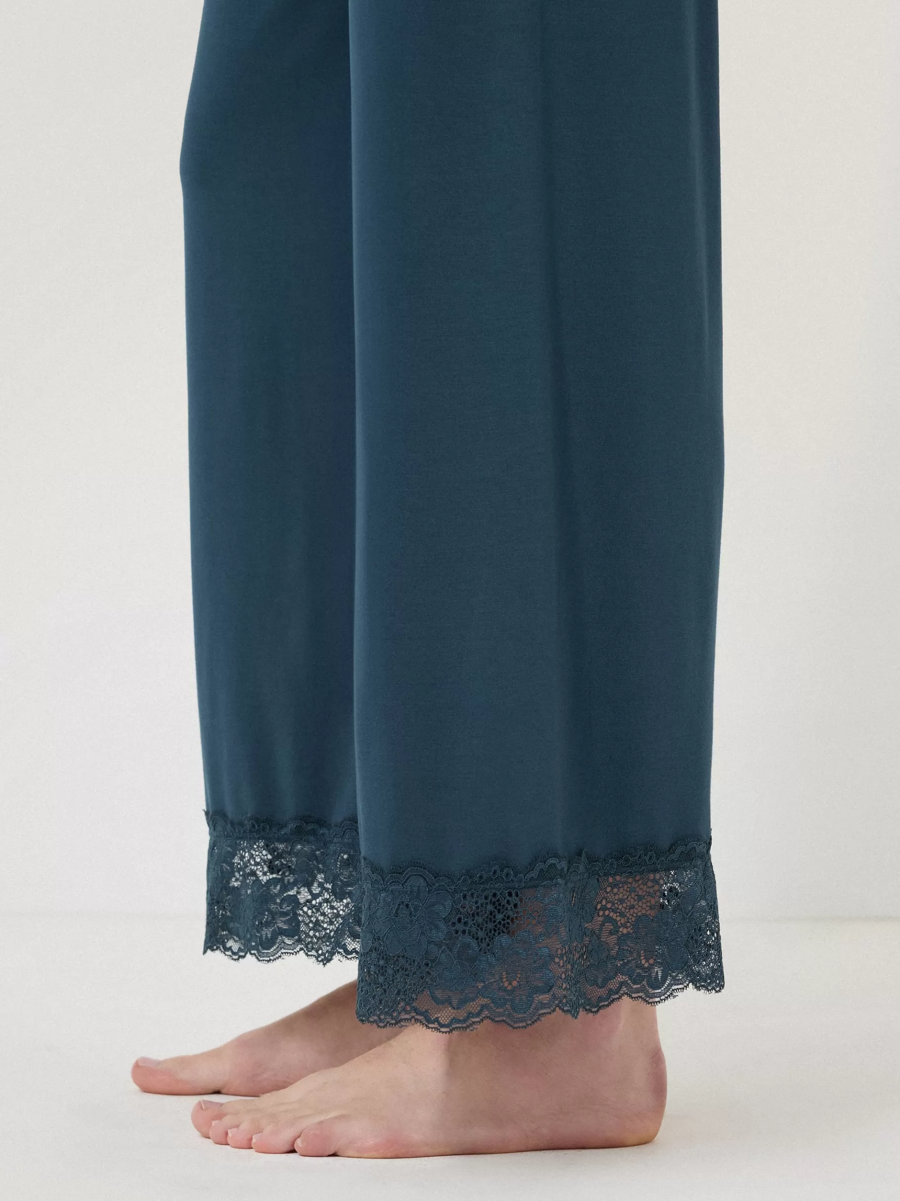 Jigsaw Pyjamas & Loungewear-Modal Lace Pyjama Trouser Grey