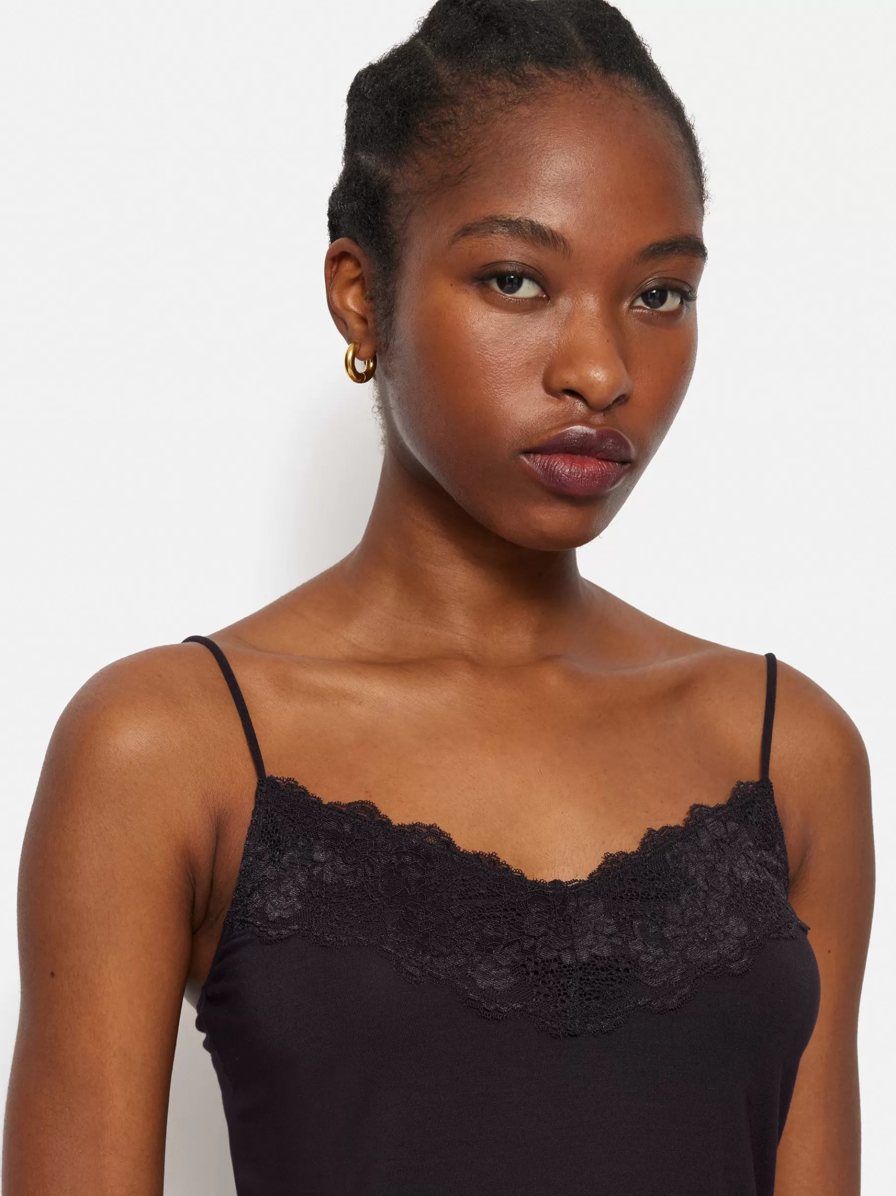 Jigsaw Shirts & Tops-Modal Lace Vest Raisin