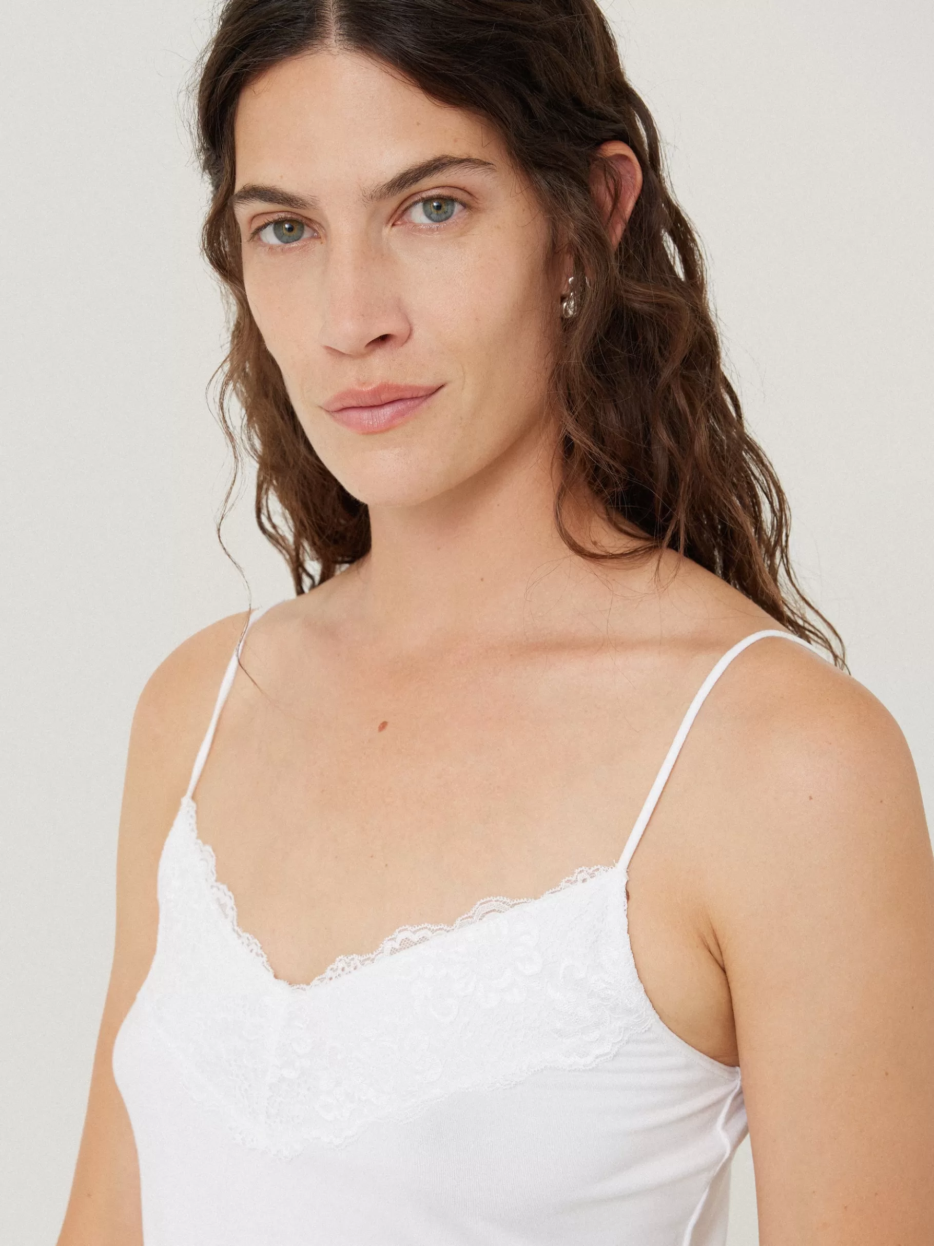 Jigsaw Pyjamas & Loungewear | Shirts & Tops-Modal Lace Vest White