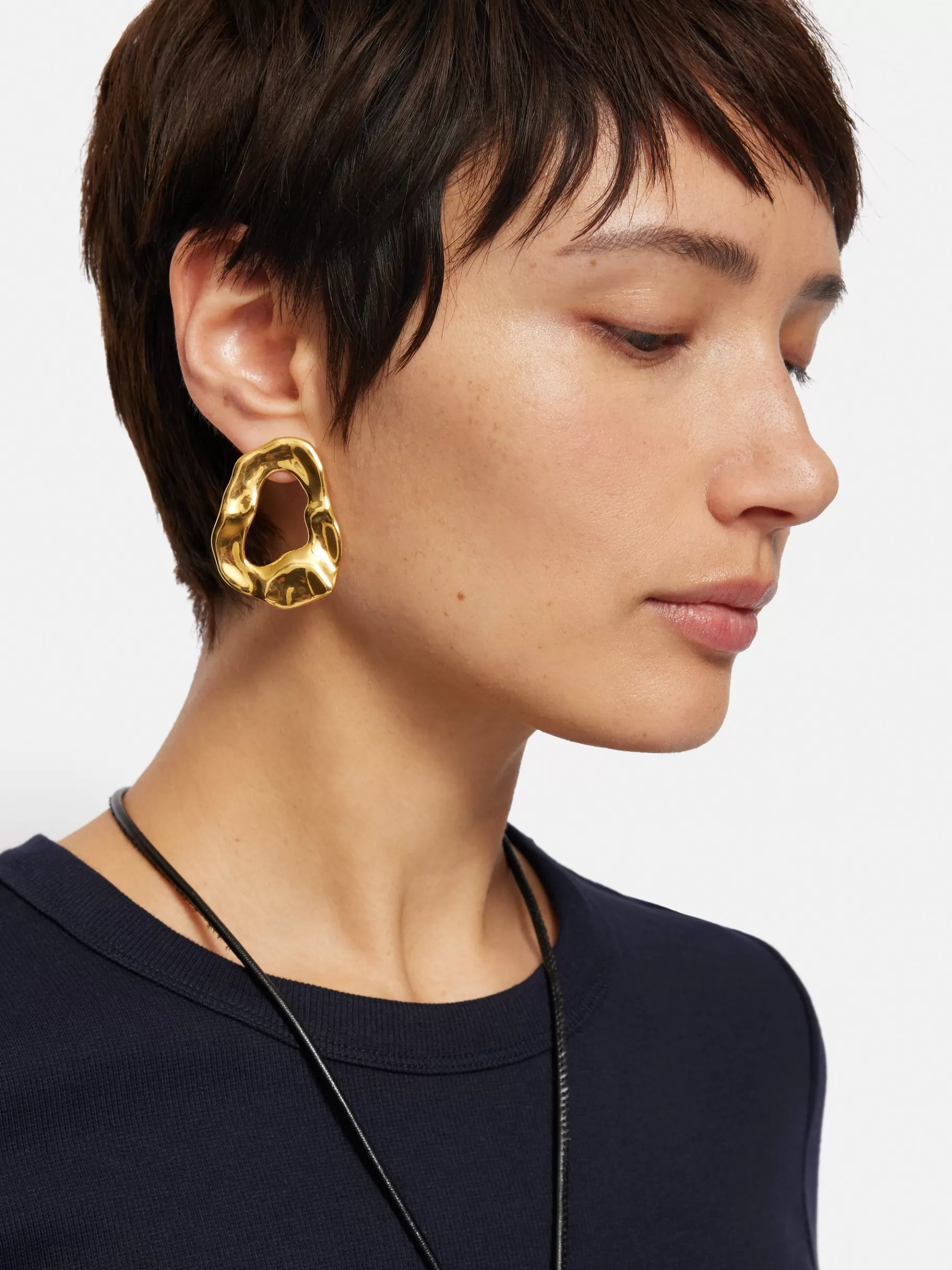 Jigsaw Jewellery | Party-Molten Loop Stud Earring Gold