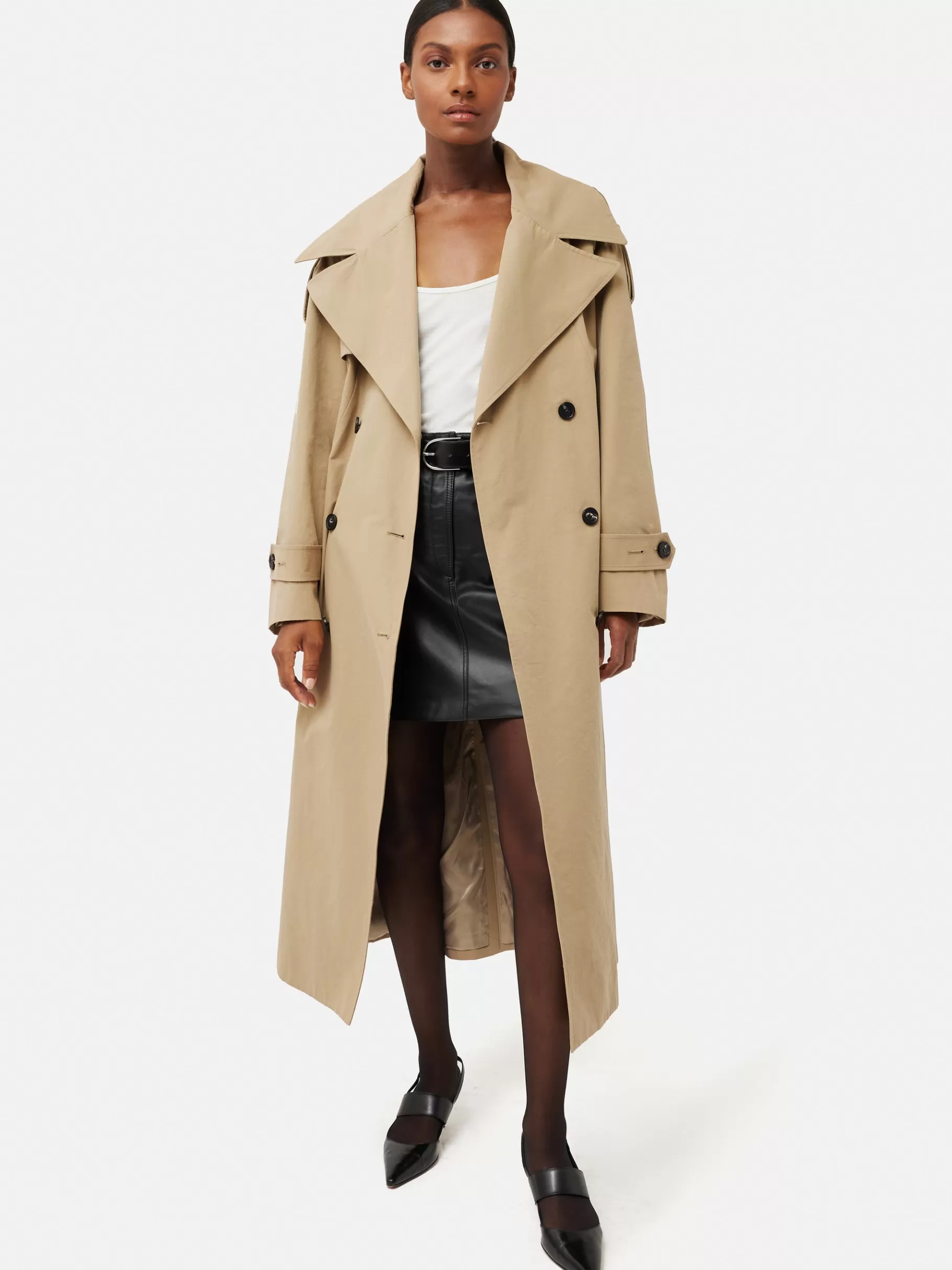 Jigsaw Coats & Jackets-Nelson Cotton Trench Coat Stone