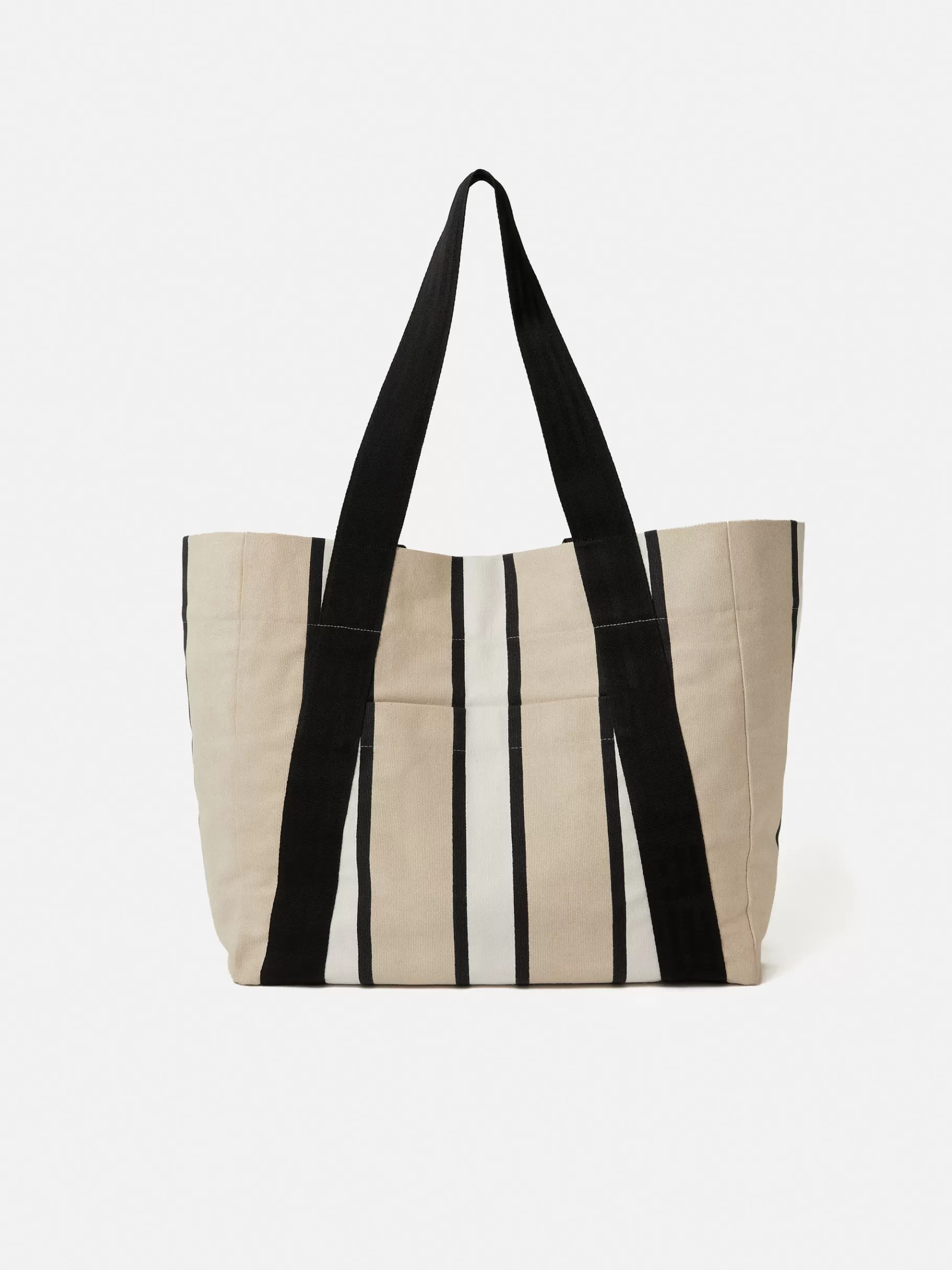 Jigsaw Bags-Oversize Striped Canvas Tote Multi