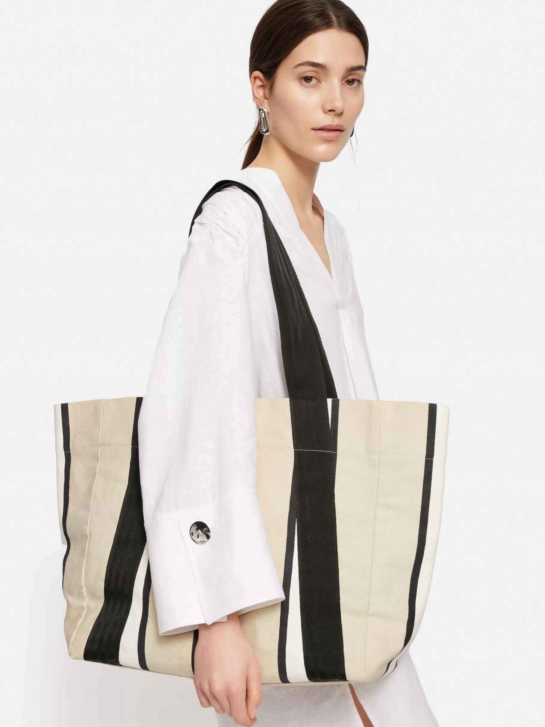 Jigsaw Bags-Oversize Striped Canvas Tote Multi