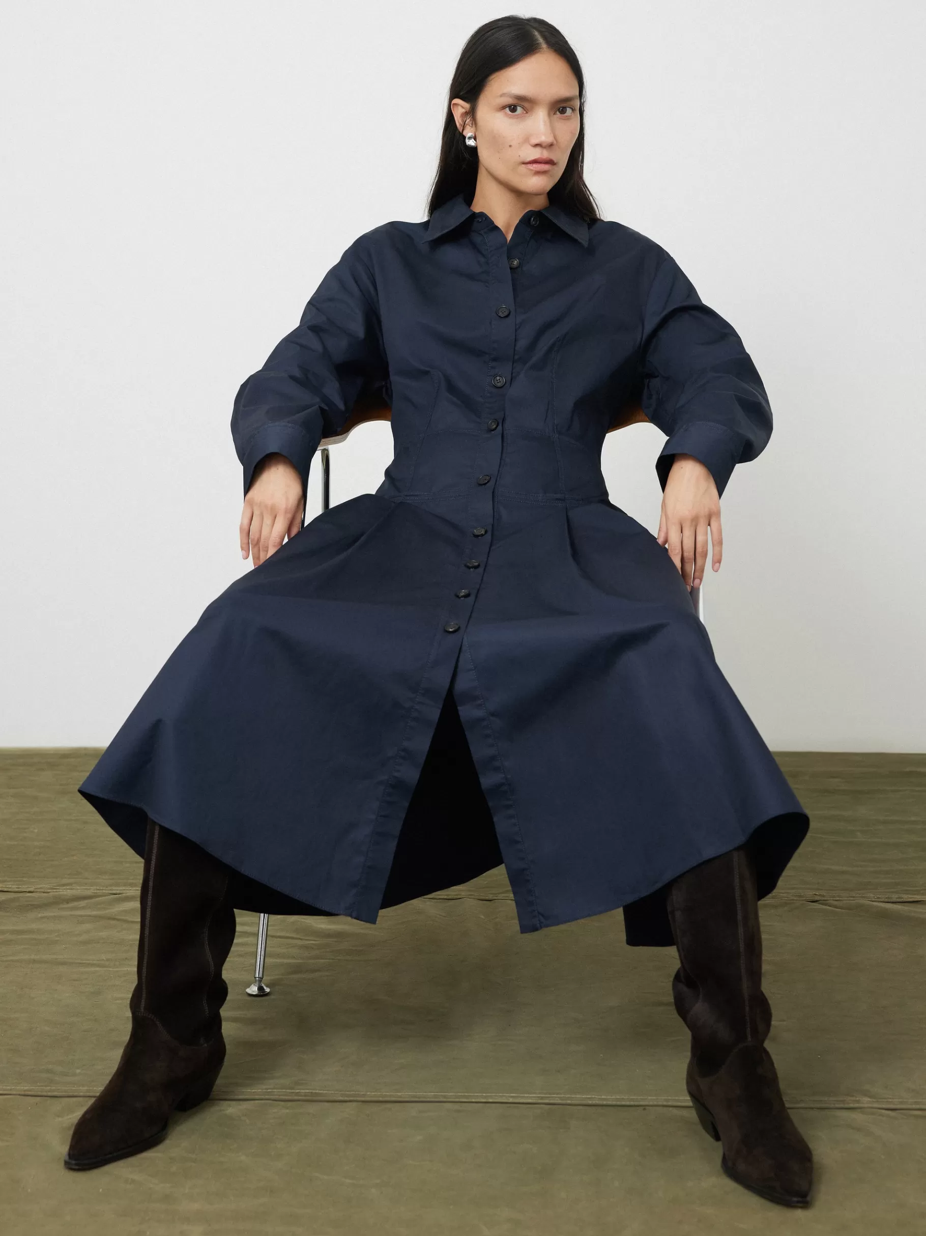 Jigsaw Dresses & Jumpsuits-Panelled Shirt Dress Navy